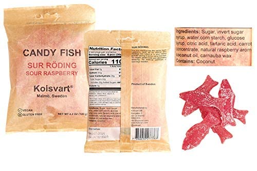 Kolsvart Swedish Candy Variety Pack - 4.2oz Assorted Flavors: Raspberry, Blackcurrant, Sour Blueberry & Elderflower (5 Pack) | Perfect for Parties, Gifts & Swedish Treat Lovers