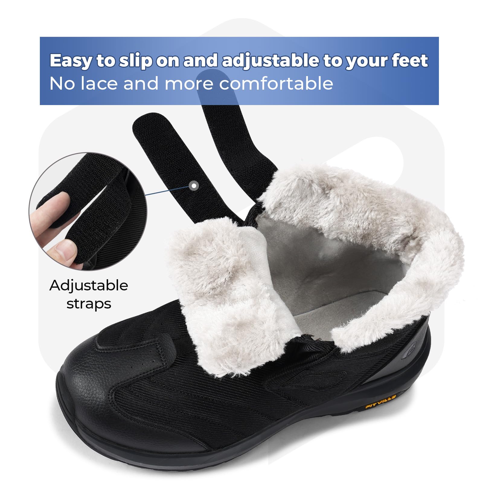 FitVille Men's Extra Wide Snow Boots - Waterproof Insulated Winter Boots for Outdoor Activities, Lightweight Wide Width Hiking Boots V3 - Perfect for Snow Trekking, Camping & Cold Weather Adventures