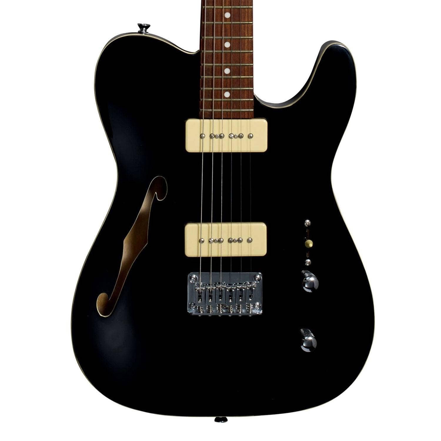 59 Thinline Semi-Hollow Body Electric Guitar - Gloss Black Finish - Perfect for Jazz, Blues & Rock Performances