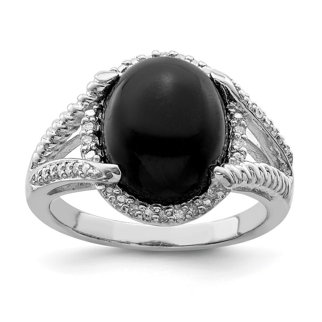 925 Sterling Silver Simulated Onyx & Diamond Ring for Women | Elegant Fashion Jewelry | Perfect for Parties, Weddings & Everyday Wear
