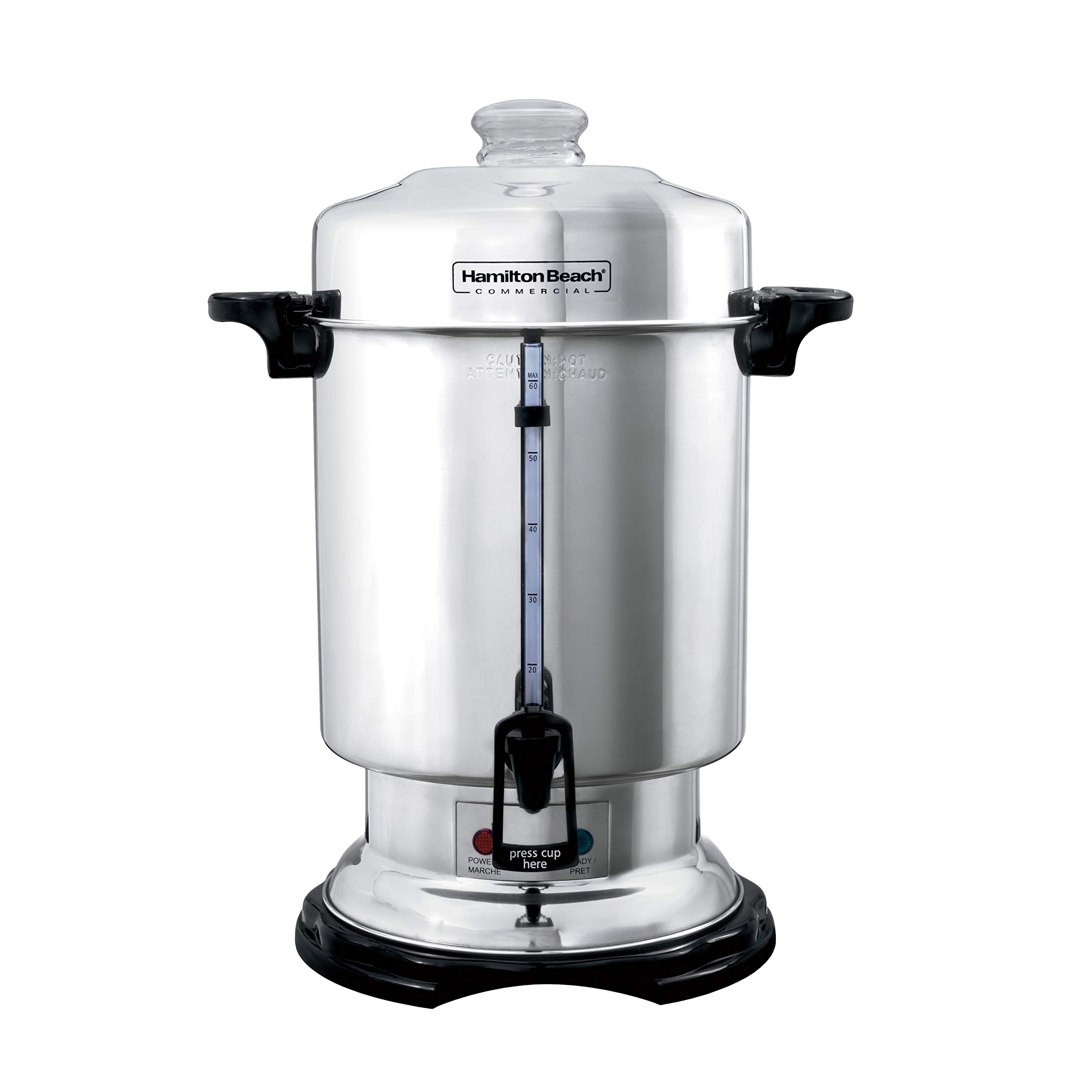 Hamilton Beach Commercial 60 Cup Stainless Steel Coffee Urn - Fast Brew D50065 & 40521 Coffee Maker for Large Events, Offices, Catering - Silver Hot Beverage Dispenser