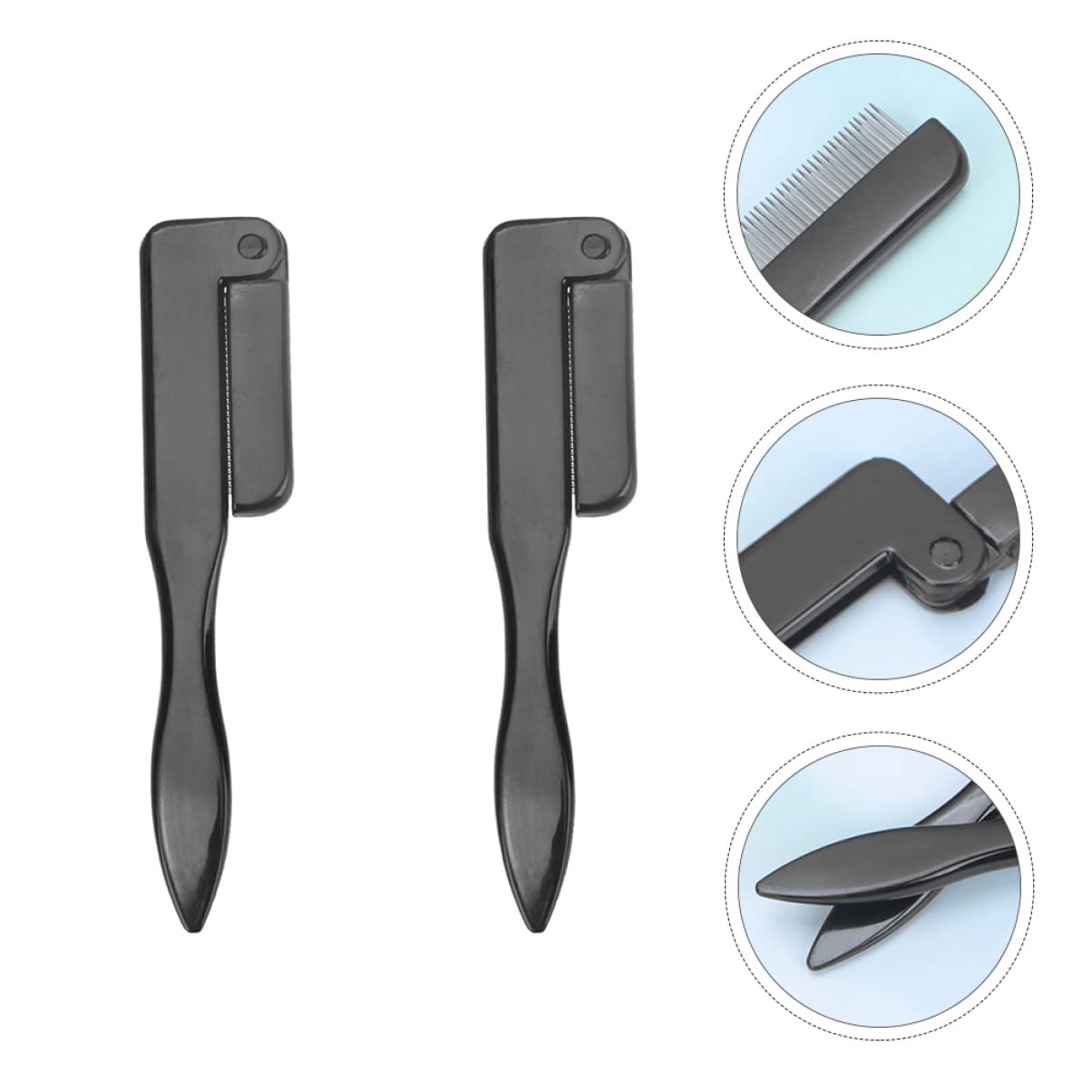 LALAFINA 3-Piece Professional Makeup Brush Set - Stainless Steel Eyebrow Comb & Eyelash Comb Kit for Perfect Eyebrow Shaping & Lash Separation | Ideal for Home, Salon & Travel Makeup Application