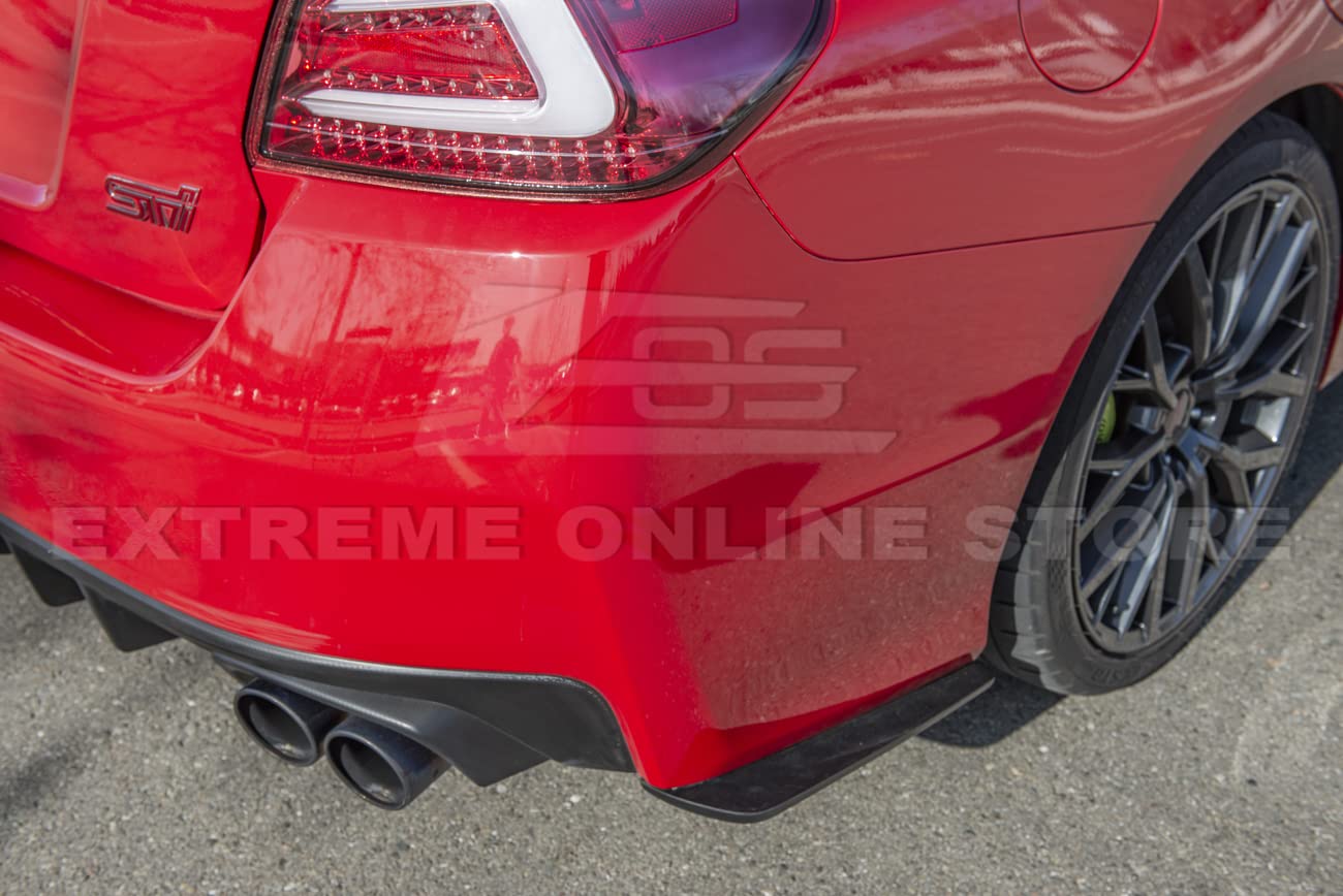 Replacement Rear Bumper Lower Lip Splitter for 2015-2021 Subaru WRX STi | JDM Charge-Speed Style Polyurethane Apron Pair (Matte Black) | Enhance Aerodynamics & Sporty Look for Street Racing & Car Shows