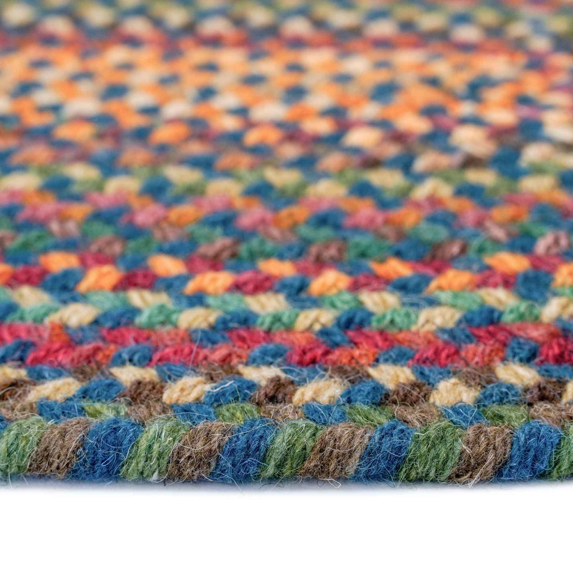 Capel Rugs Sherwood Forest 4x6 Oval Braided Area Rug - Dark Blue | Non-Slip Living Room Bedroom Decor