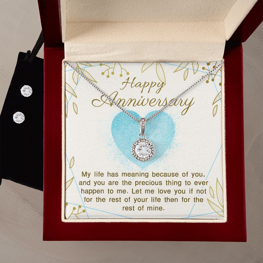 Eternal Hope Cubic Zirconia Anniversary Jewelry Set - Necklace & Earrings Gift for Women, Perfect for Valentine's Day, Mother's Day & Romantic Occasions