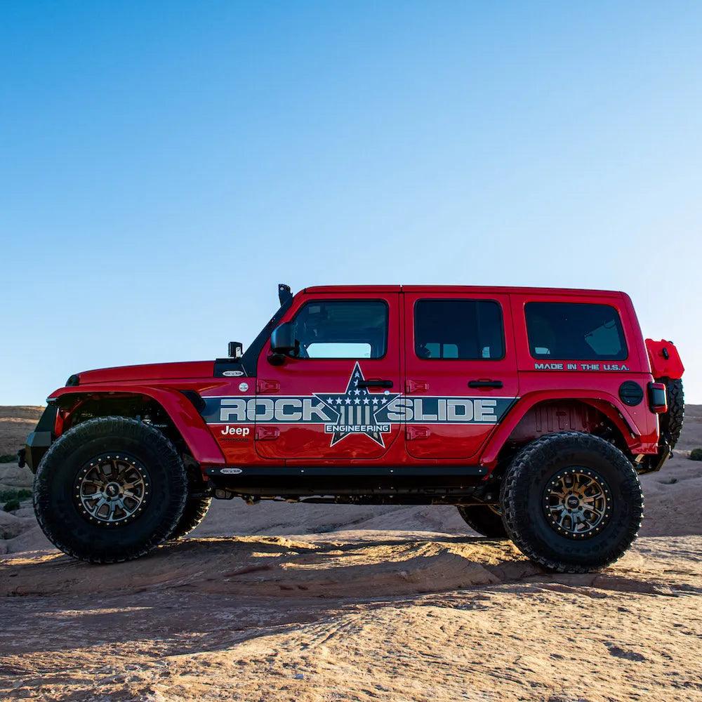 2024 Jeep Wrangler JL 4-Door Rock Slider Steps - Heavy Duty Off-Road Protection & Side Steps - Perfect for Rock Crawling, Trail Riding & Daily Driving