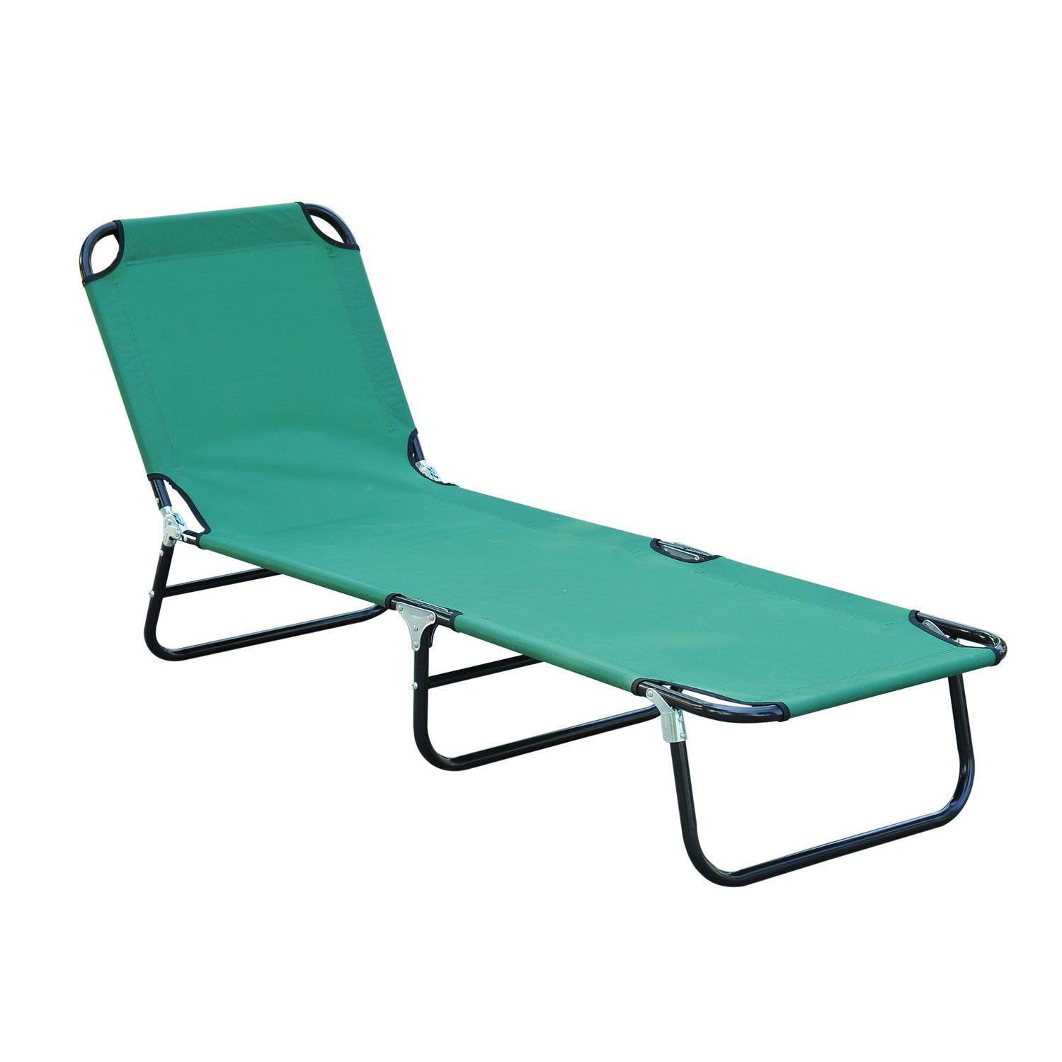 Totoshop Outdoor Sun Chaise Lounge Recliner - Foldable Patio Camping Cot Bed for Beach, Pool & Backyard - Lightweight & Portable Green Chair for Relaxing in Sun