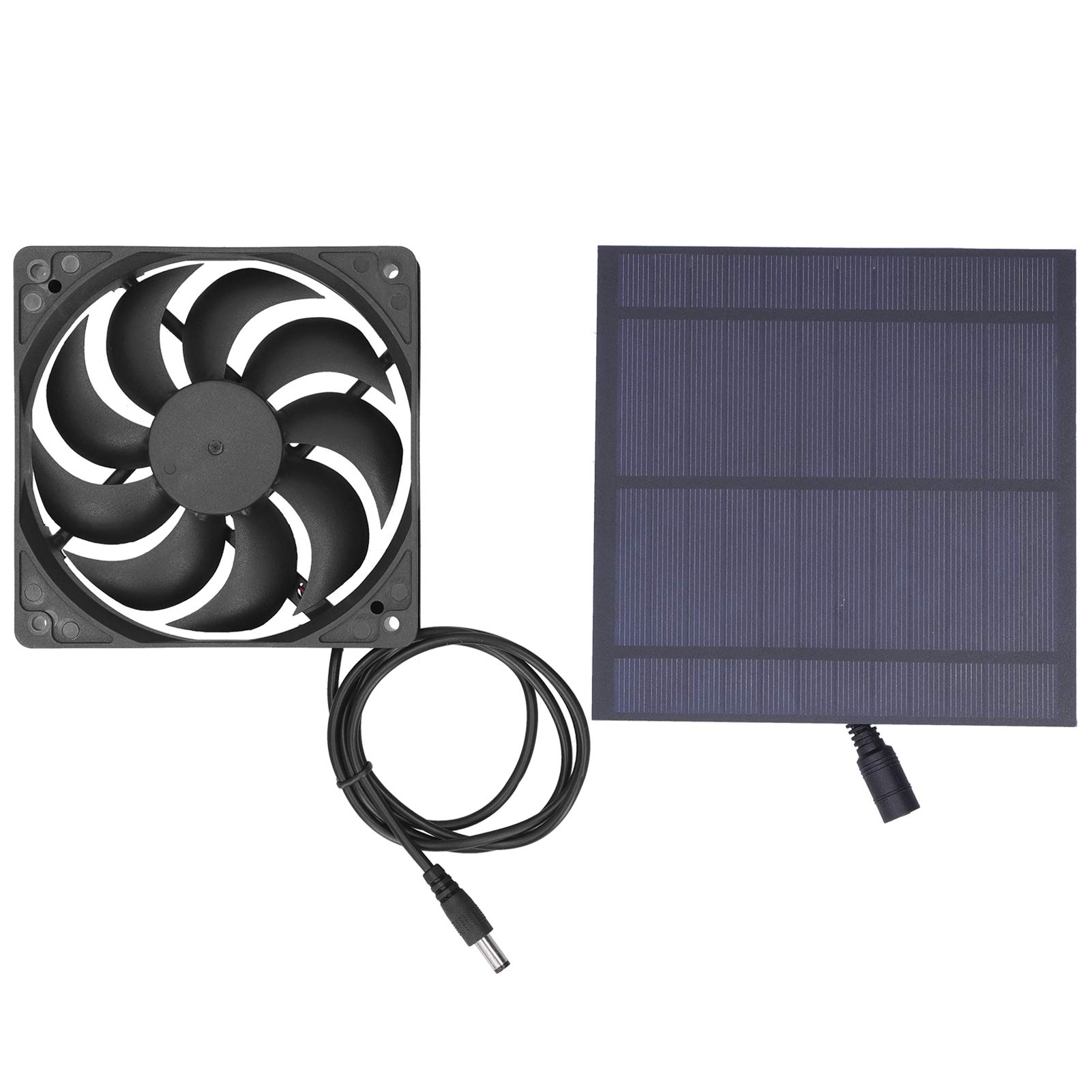 Jiawu 5W Solar Panel Fan Kit - Solar Powered Ventilation Fan for Chicken Coops, Greenhouses, Sheds & Pet Houses | Energy Efficient Exhaust Fan with Solar Panel Board | Perfect for Outdoor Cooling & Air Circulation