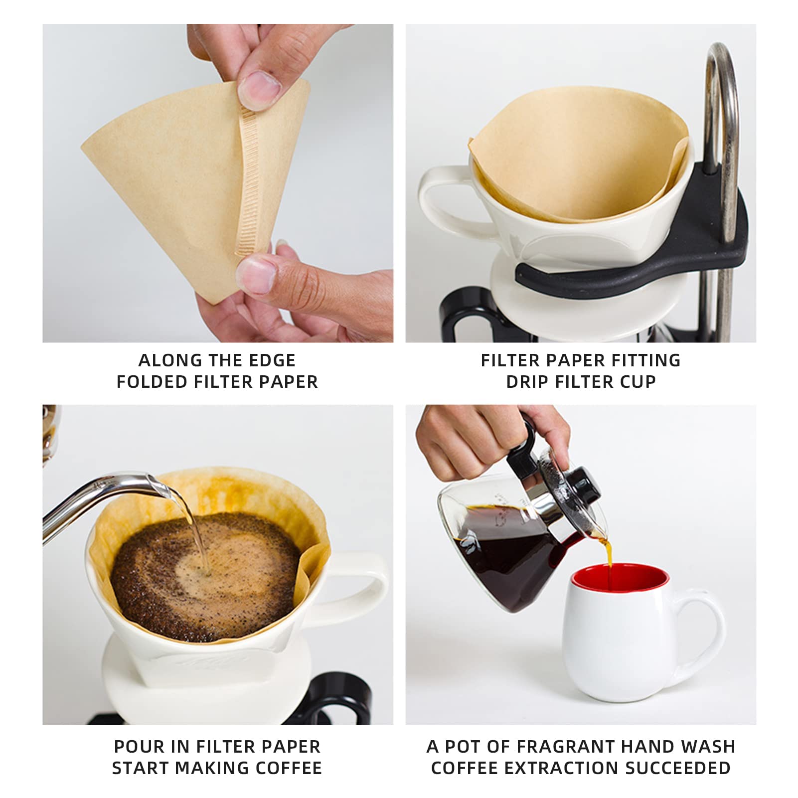 100 Count Unbleached #2 Cone Coffee Filters - Preserves Flavor, Fits Most Drip Coffee Makers - Easy to Use & Eco-Friendly Disposal - Perfect for Home Brewing, Office Use & Camping Trips