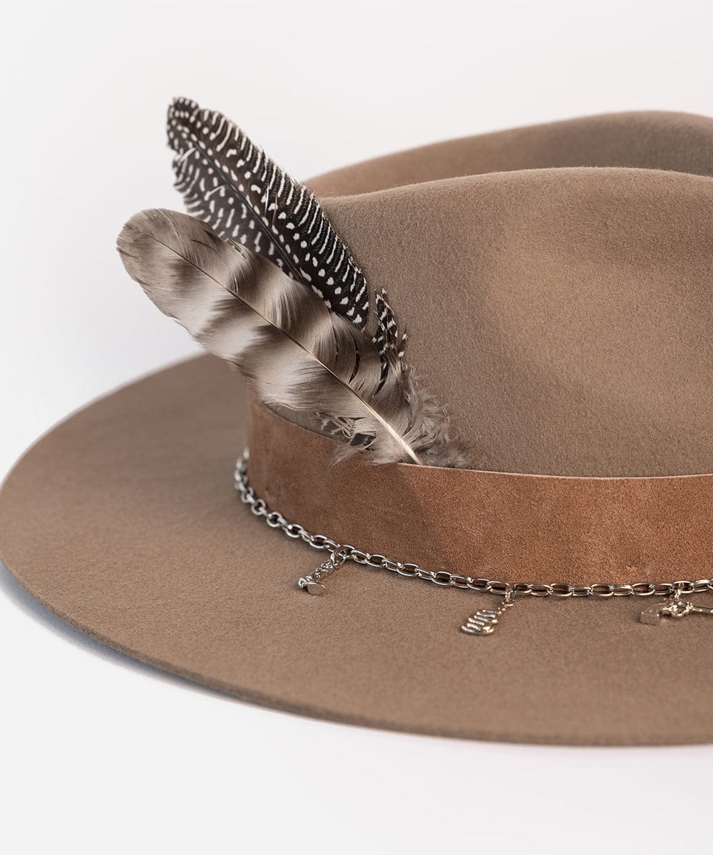 Natural Grey Chinchilla Fur Hat with Feather Trim - Warm Winter Fashion Accessory for Women & Men | Perfect for Cold Weather, Outdoor Activities & Stylish Outfits
