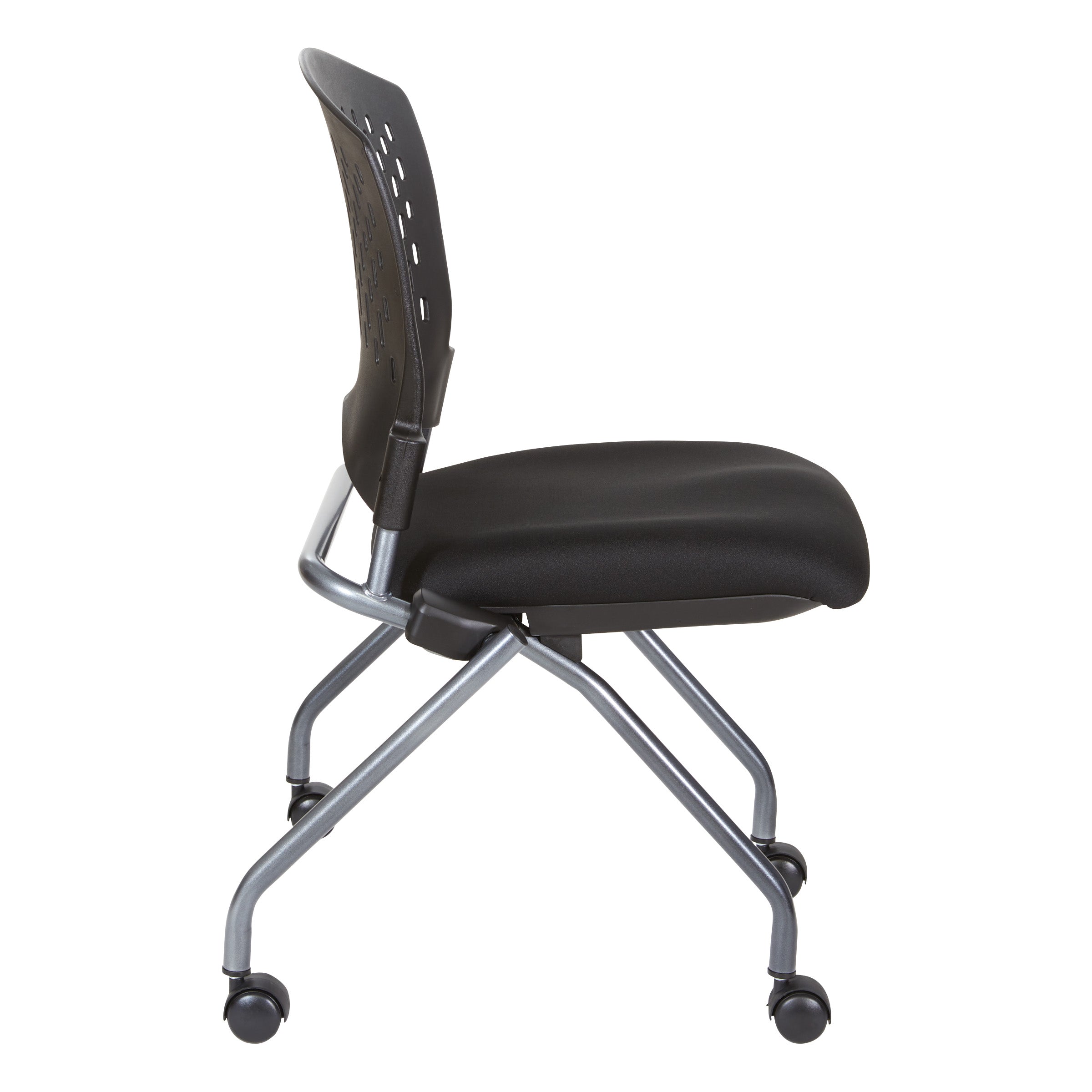 Pro Line II™ Deluxe Armless Folding Chair Titanium - 2 Pack (83220) | Lightweight & Durable for Indoor/Outdoor Events, Parties, Camping, and Home Use