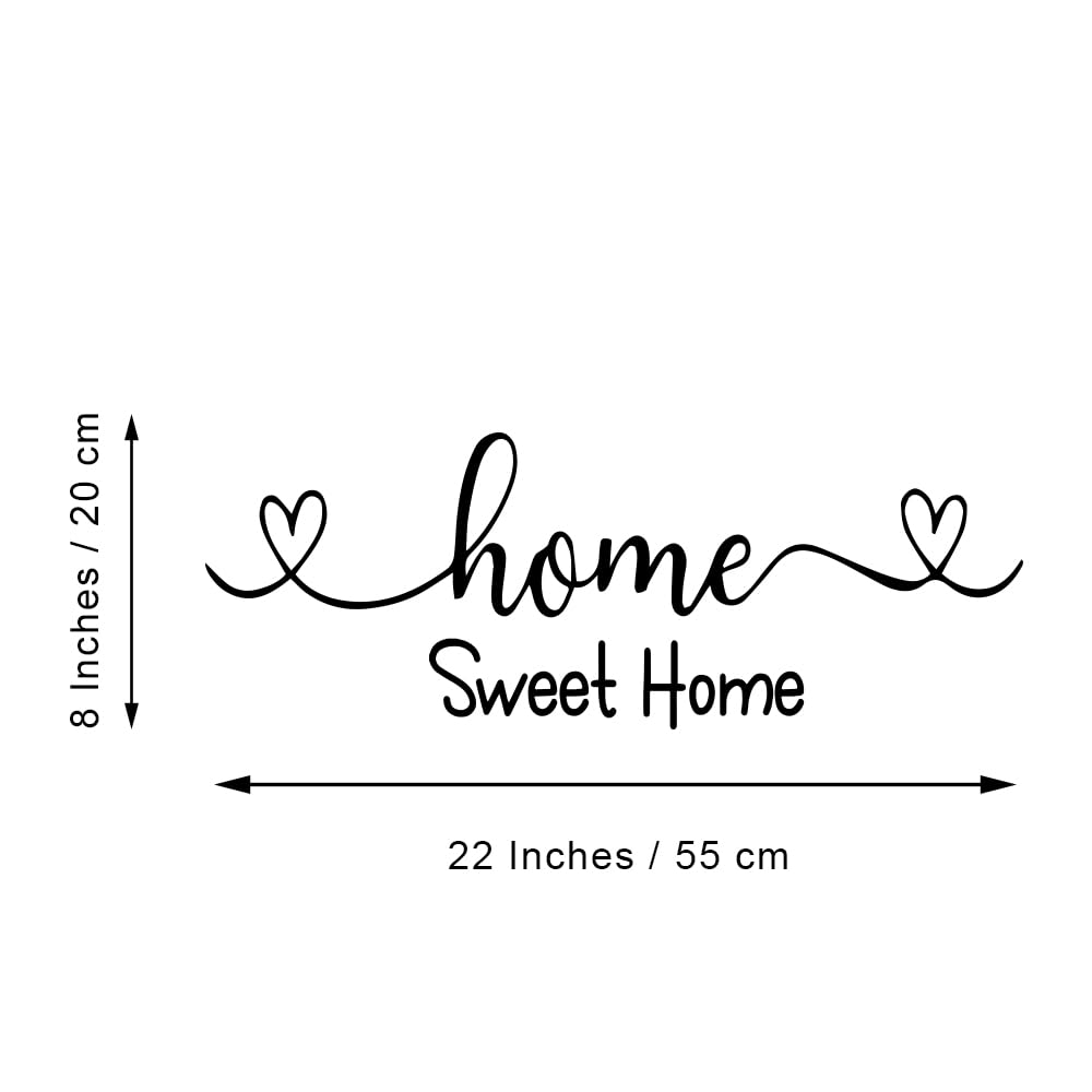 Heart-Shaped Vinyl Wall Decal - Home Sweet Home Décor Letters for Bedroom & Living Room