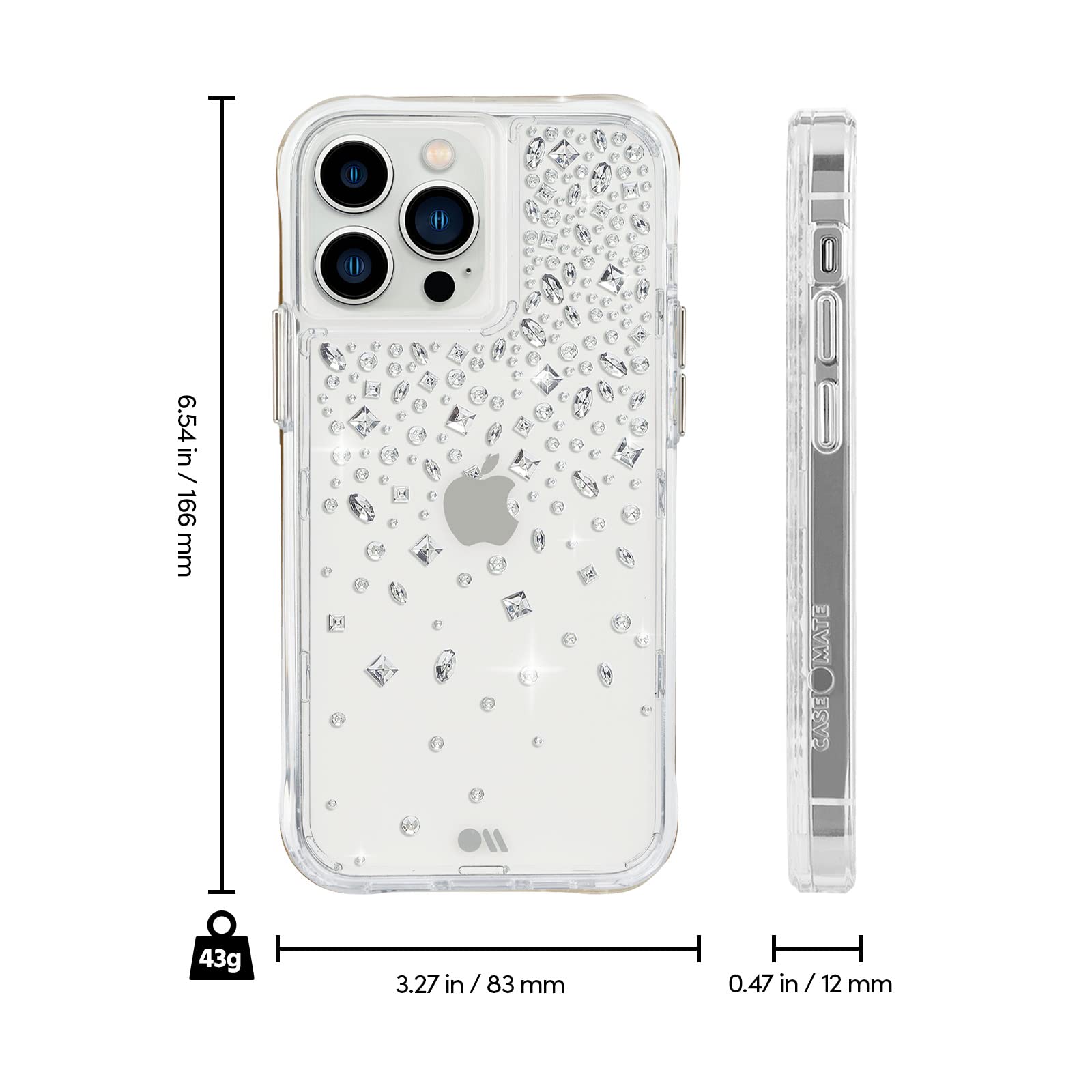 Luxury Karat Crystal iPhone 13 Pro Max Case for Women - 10ft Drop Protection & Wireless Charging | Shockproof Anti-Scratch Phone Cover with Elegant Crystal Design | Perfect for Work, Travel & Everyday Use