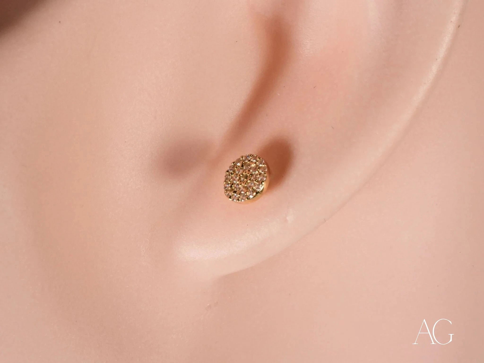 Gold CZ Earrings with Secure Screw Back – Elegant Cubic Zirconia Stud Earrings for Women | Perfect for Weddings, Parties & Everyday Wear