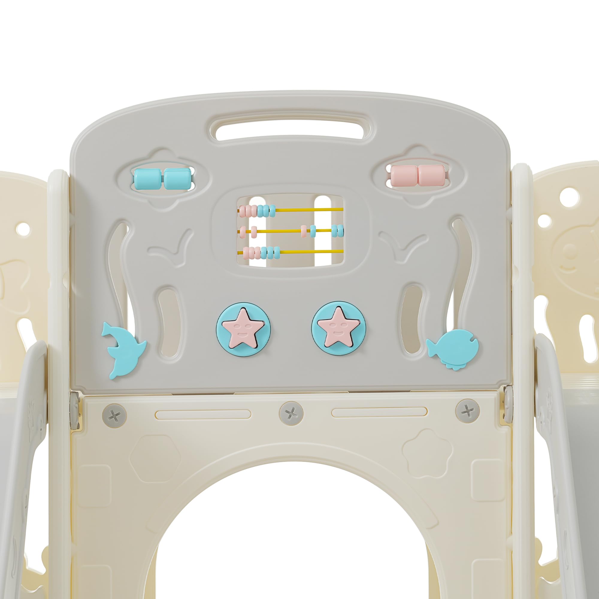 8-in-1 Toddler Double Slide Playset with Football Net & Telescope - Indoor/Outdoor Baby Slide for Kids Ages 1-5 Years - Perfect for Backyards, Playrooms & Daycare Centers