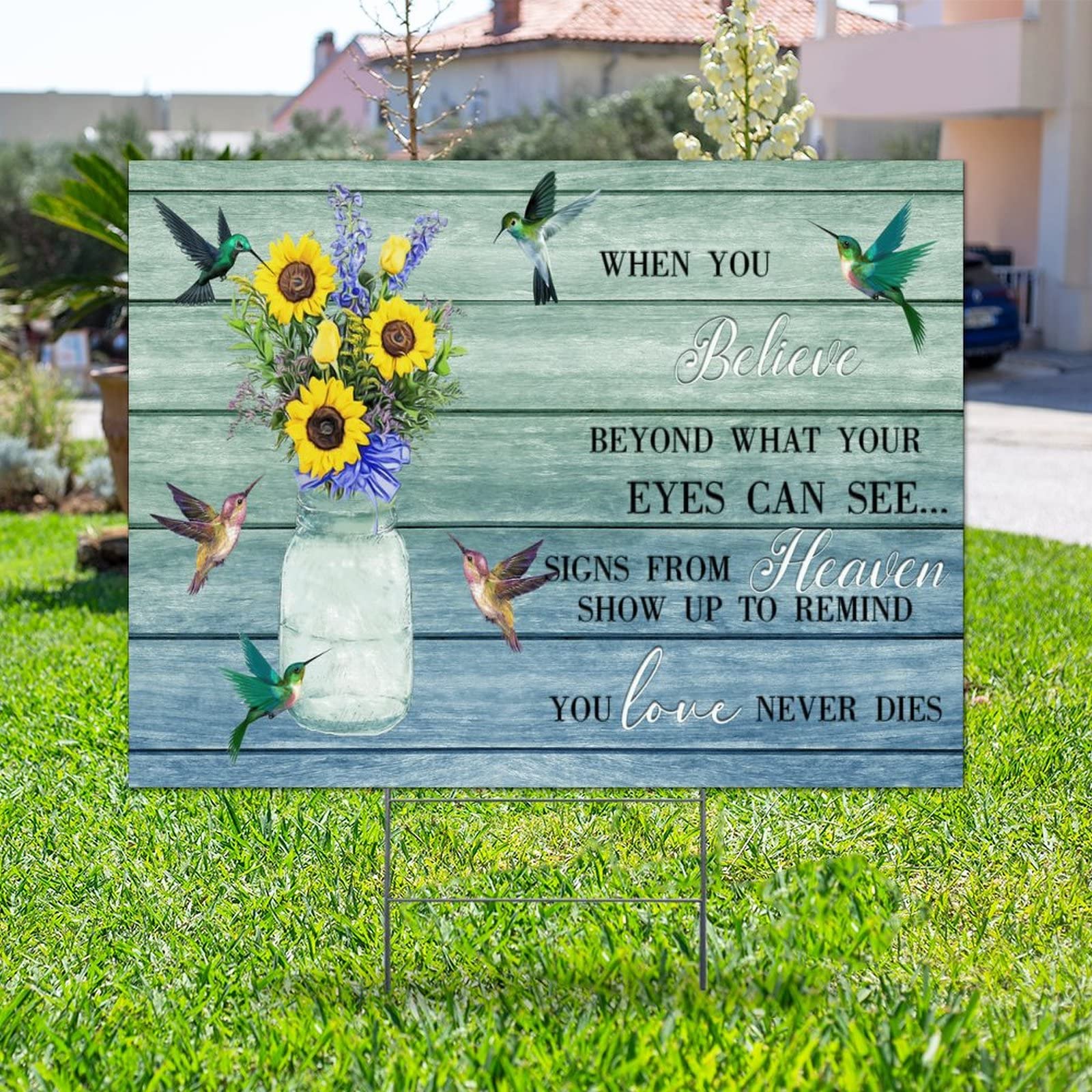 Butterfly Sunflower Yard Sign - Weather-Resistant Outdoor Decor for Garden & Holidays
