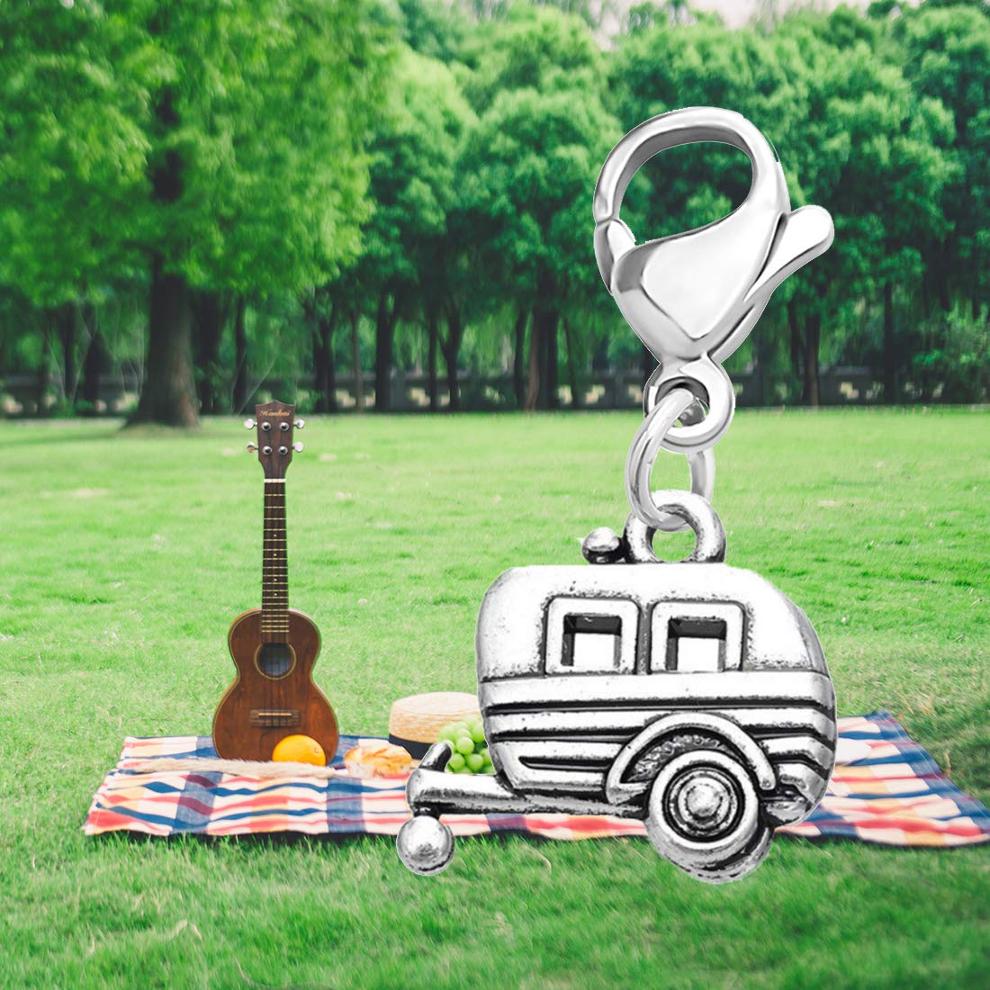CHOORO Happy Camper Charm - Camping Zipper Pull Accessory for Backpacks & Tents - Perfect Gift for Camping Lovers & Outdoor Enthusiasts - Use for Hiking, RV Trips & Adventure Jewelry