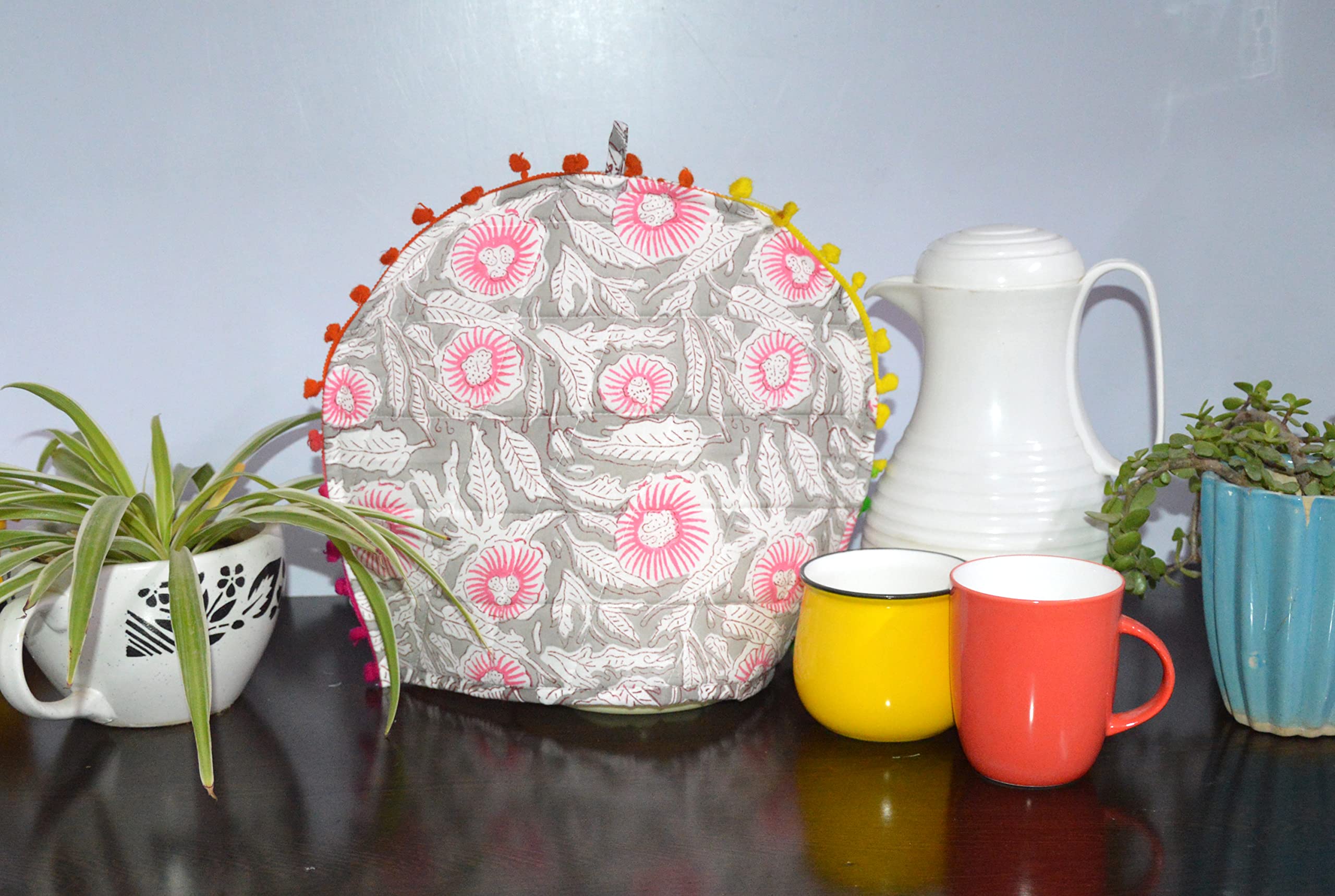 Marusthali Floral Tea Cozy - Insulated Kettle Cover for Tea Warmth, Decorative Home Accessory | Perfect for Afternoon Tea, Kitchen Decor & Cozy Gatherings