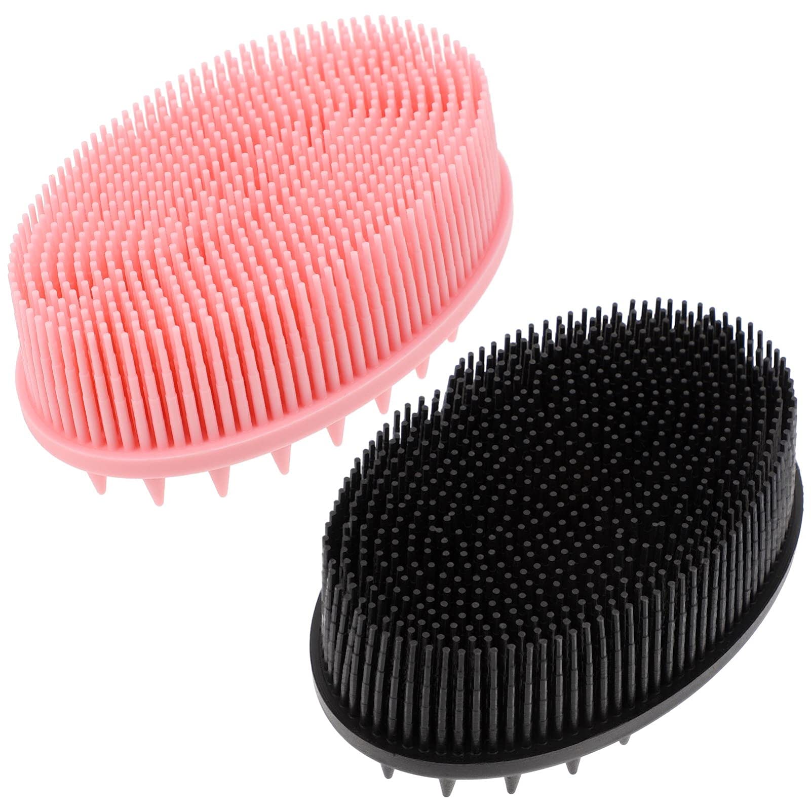 Lurrose Silicone Hair & Body Brush - 2pcs Exfoliator for Scalp & Skin Care - Shower & Spa Use