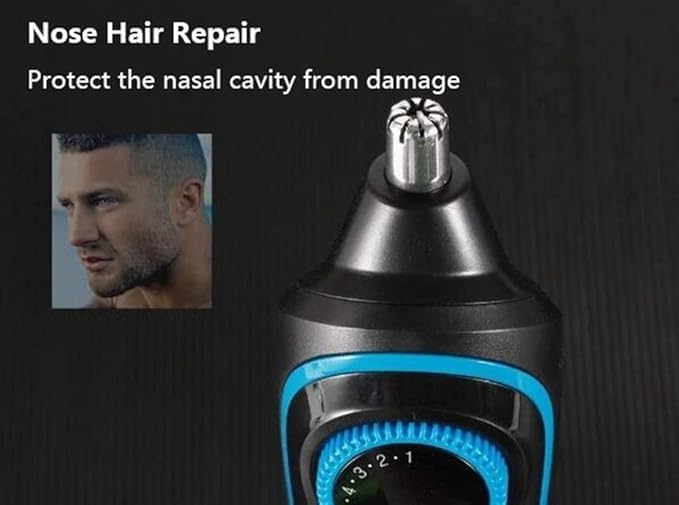 6-in-1 USB Rechargeable Cordless Electric Shaver for Men - Waterproof Head & Body Hair Trimmer with Nose Clipper | Grooming Kit for Bald Men & Full Body Shaving | Perfect for Travel, Gym & Daily Grooming Routine
