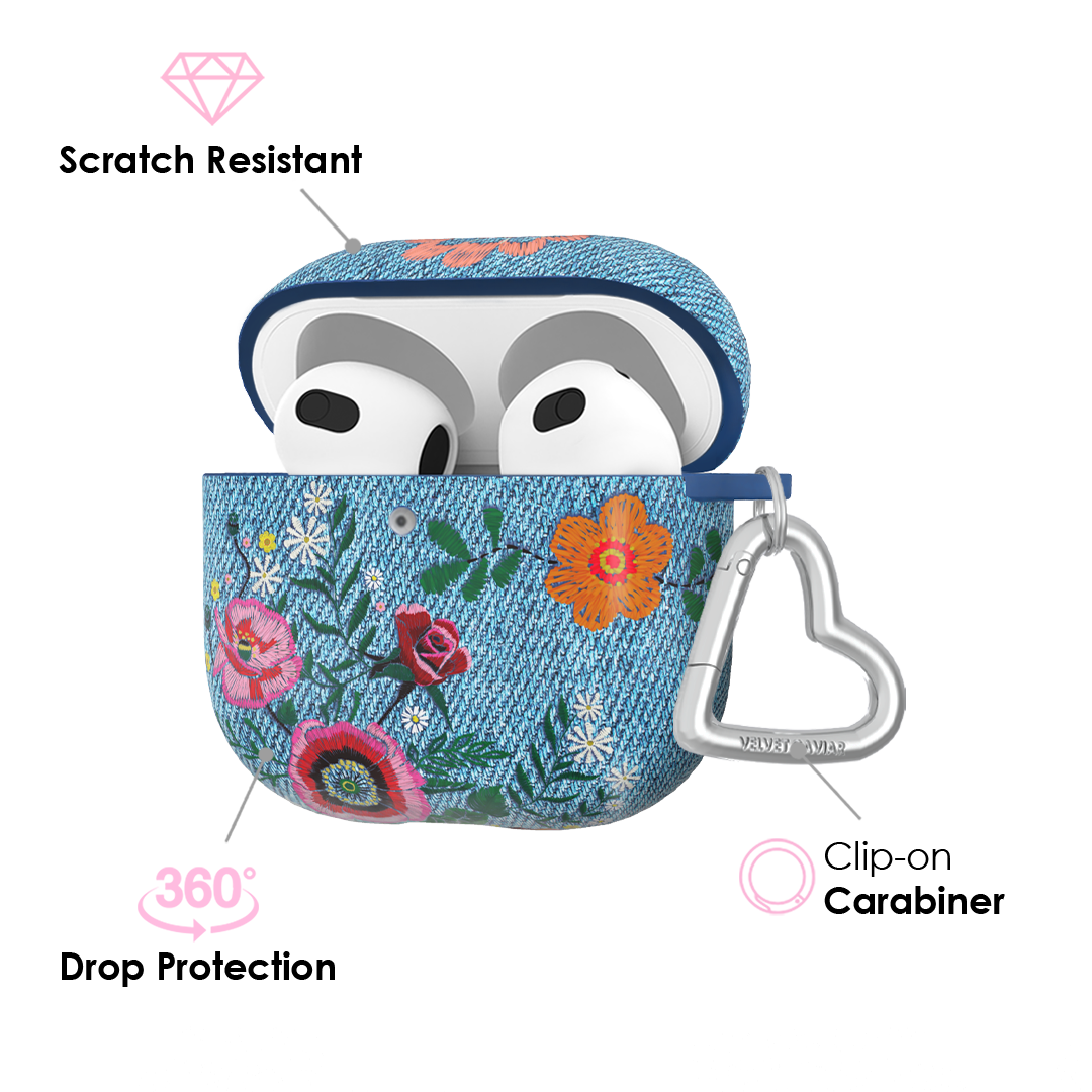 Stylish Floral AirPod Case - Cute & Protective Cover for Apple AirPods 1/2/3 & Pro - Perfect for Travel, Work & Everyday Use