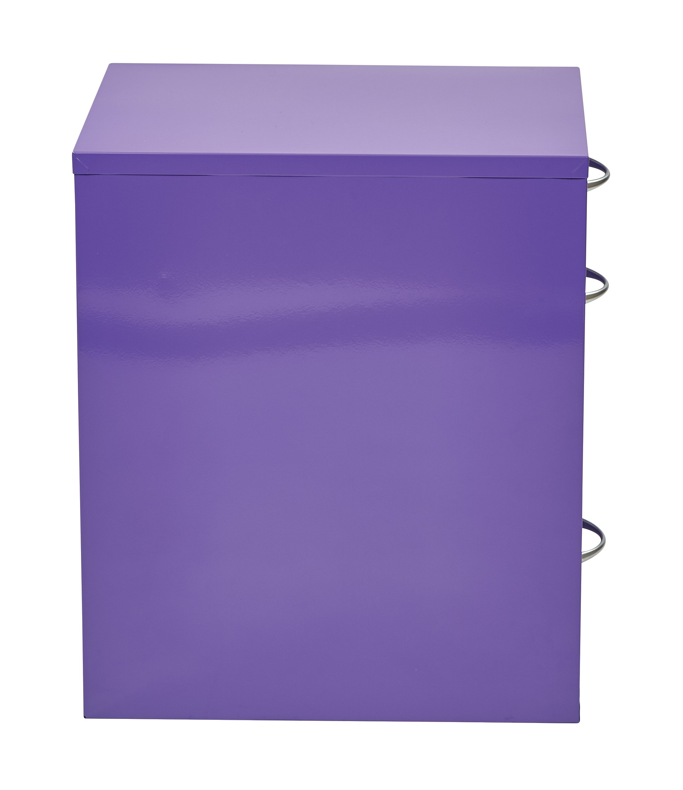 Heavy Duty 3-Drawer Metal File Cabinet for Office - OSP Home Furnishings HPB Purple File Storage Cabinet for Documents & Office Supplies | Perfect for Home Office, School, and Business Organization