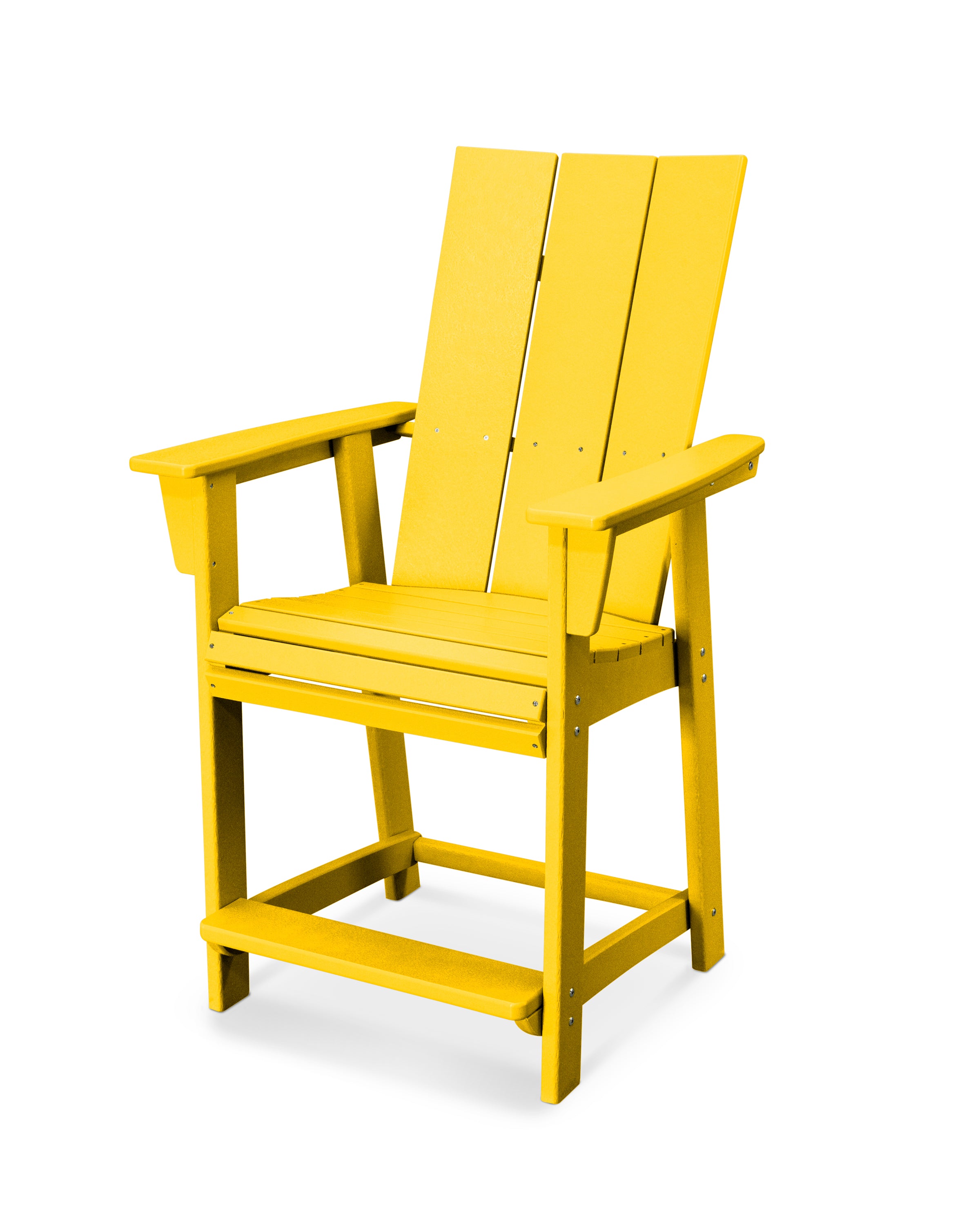 POLYWOOD Modern Curveback Adirondack Counter Height Chair - Outdoor Bar Stool for Patio, Deck, Poolside & Garden Use