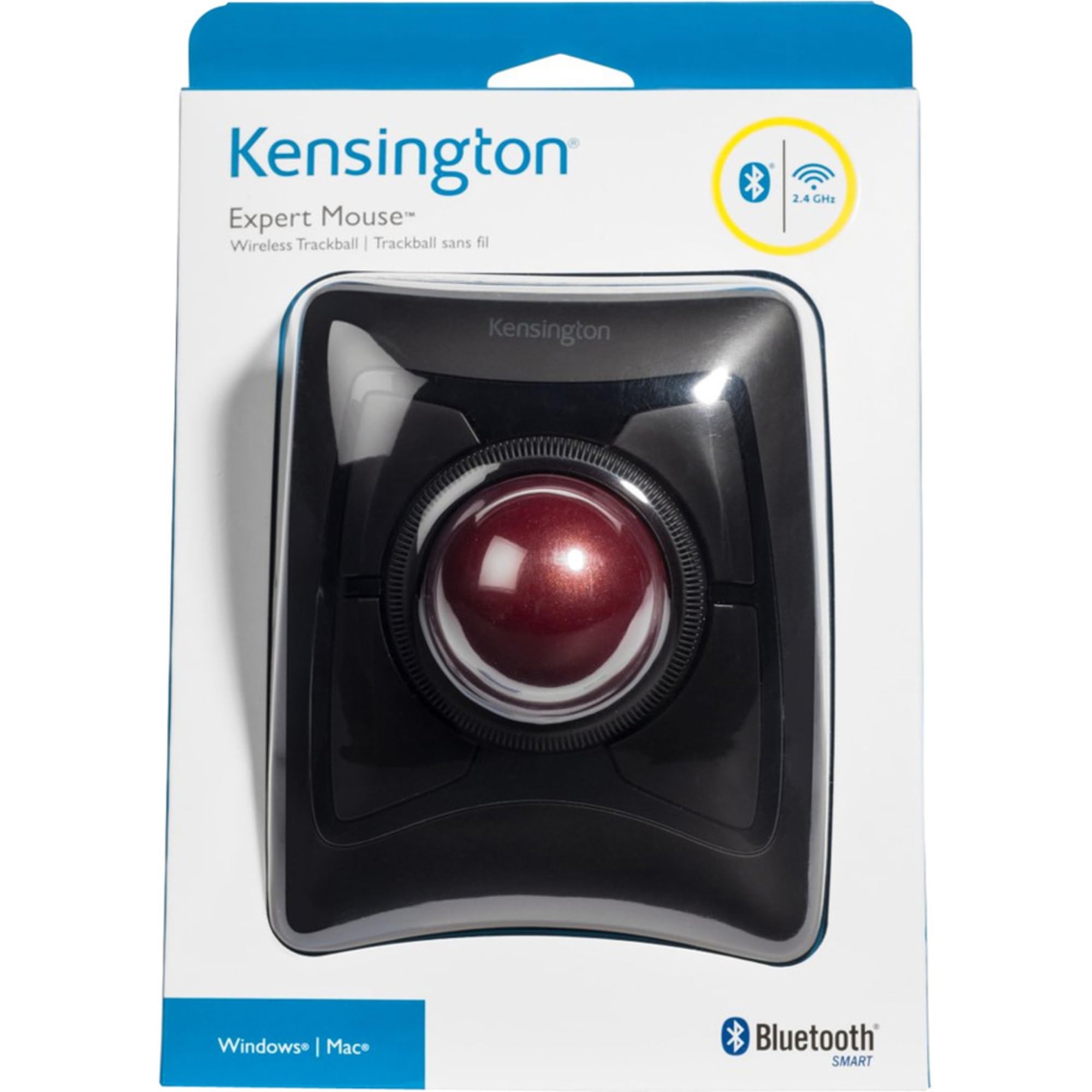 Kensington Expert Wireless Trackball Mouse (K72359WW) - Ergonomic Black Computer Mouse with Precision Scroll Wheel, 3.5