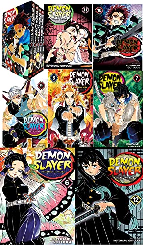 Demon Slayer: Kimetsu no Yaiba Complete Box Set (Volumes 1-12) - Japanese Manga Book Collection - Perfect Gift for Anime Fans & Manga Lovers | Home Reading, Collectors' Edition, Anime Convention Display