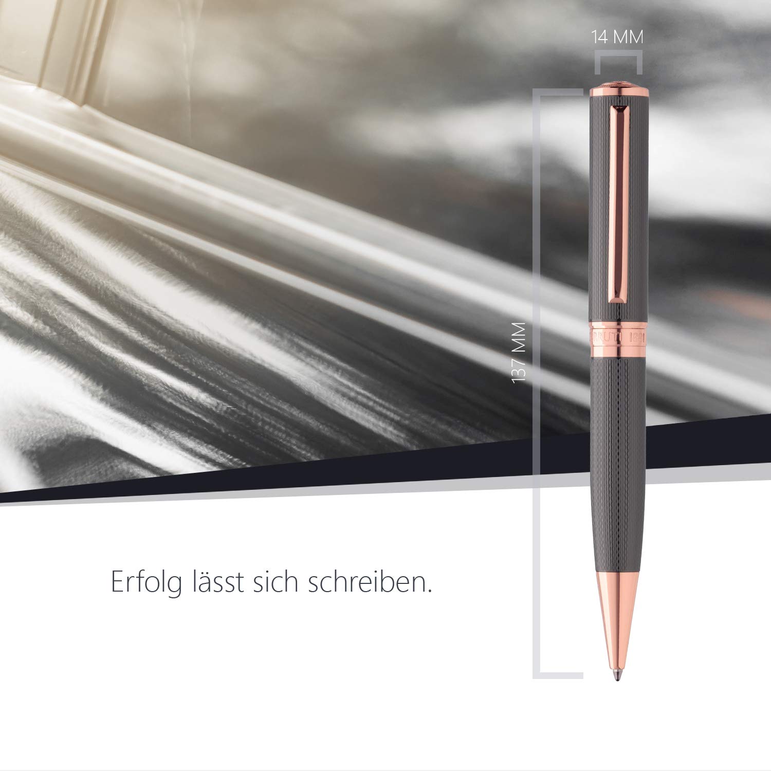 Cerruti 1881 Motley Ballpoint Pen - Premium Blue Ink Writing Instrument with Gift Box (Gun Metal) | Perfect for Office, Business Meetings & Luxury Gifts