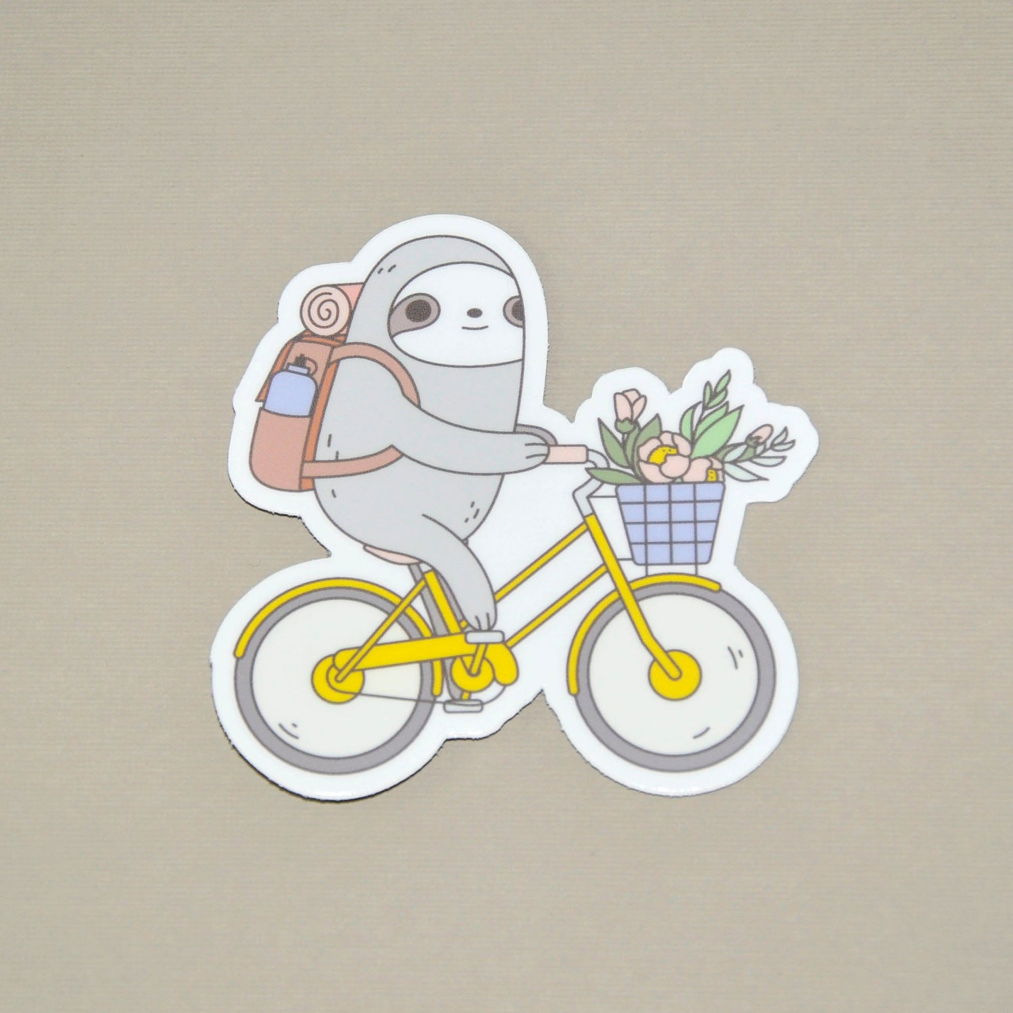 Biking Sloth Vinyl Sticker - Waterproof & Durable Decal for Laptops, Bikes, Helmets - Perfect for Cycling Enthusiasts & Outdoor Adventures