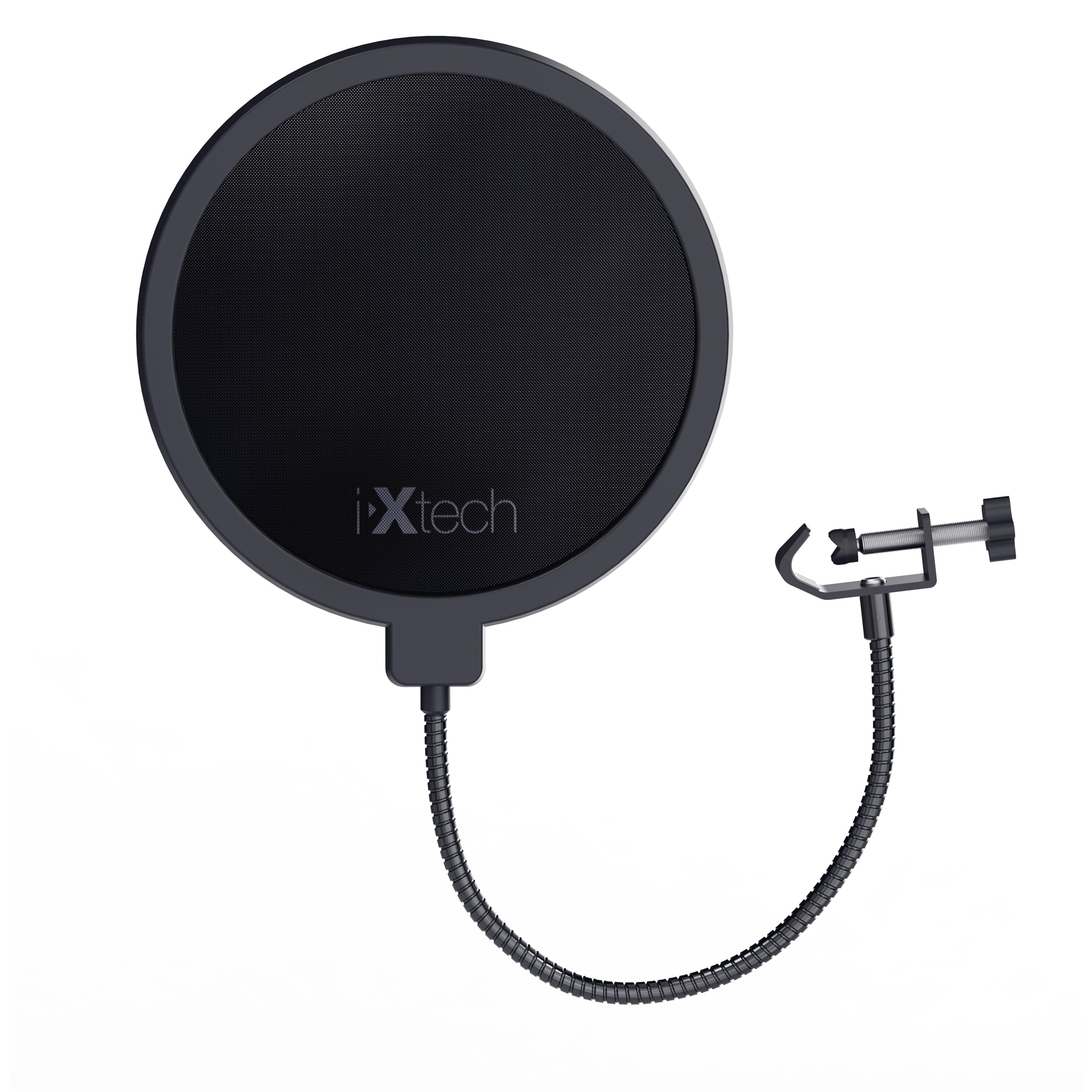 IXTECH Dual Layer Pop Filter for Blue Yeti Microphone - 360° Flexible Gooseneck Mic Windscreen with Clip Stabilizer | Perfect for Podcasting, Streaming & Professional Voice Recording