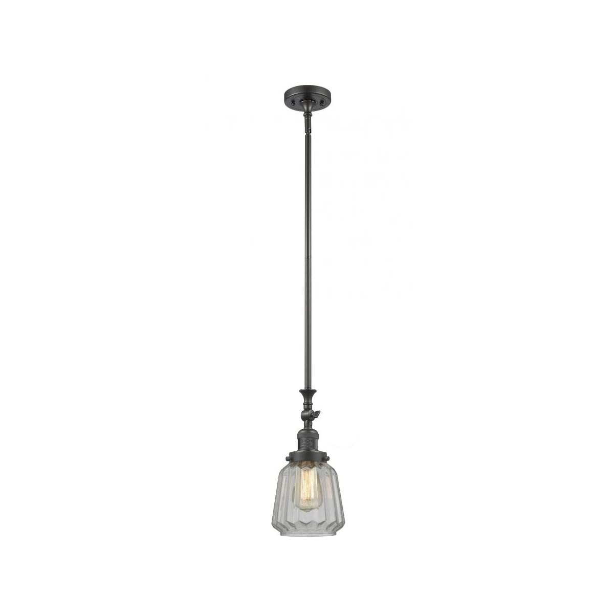 Innovations 206-OB-G142-LED 1 Light Vintage Dimmable LED Mini Pendant Light Fixture in Oil Rubbed Bronze - Perfect for Kitchen Island, Dining Room, or Bar Counter Lighting