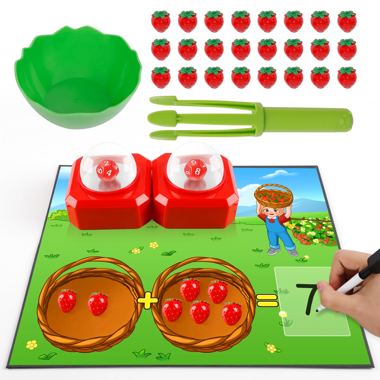 Educational Math Board Games for Kids with Dice Poppers | Fun Addition & Subtraction Learning Games | Counting Toys & Math Manipulatives for Kindergarten & Homeschool | Develop Fine Motor Skills | Perfect for Classroom Activities & Family Game Nights
