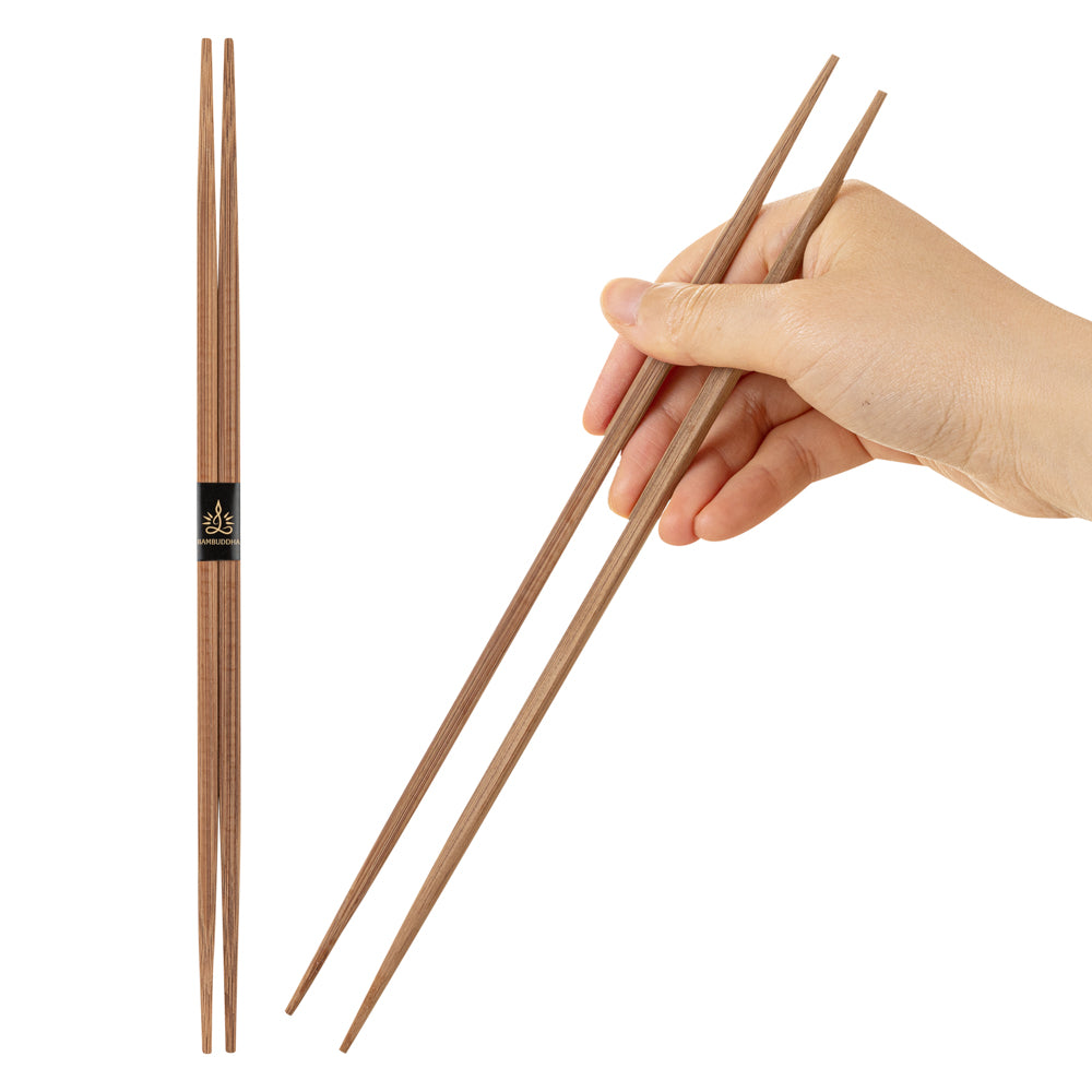 Premium Bamboo Contour Chopsticks - Eco-Friendly & Reusable - 10.25 Inch - 100 Count Box - Perfect for Sushi, Asian Cuisine & Home Dining