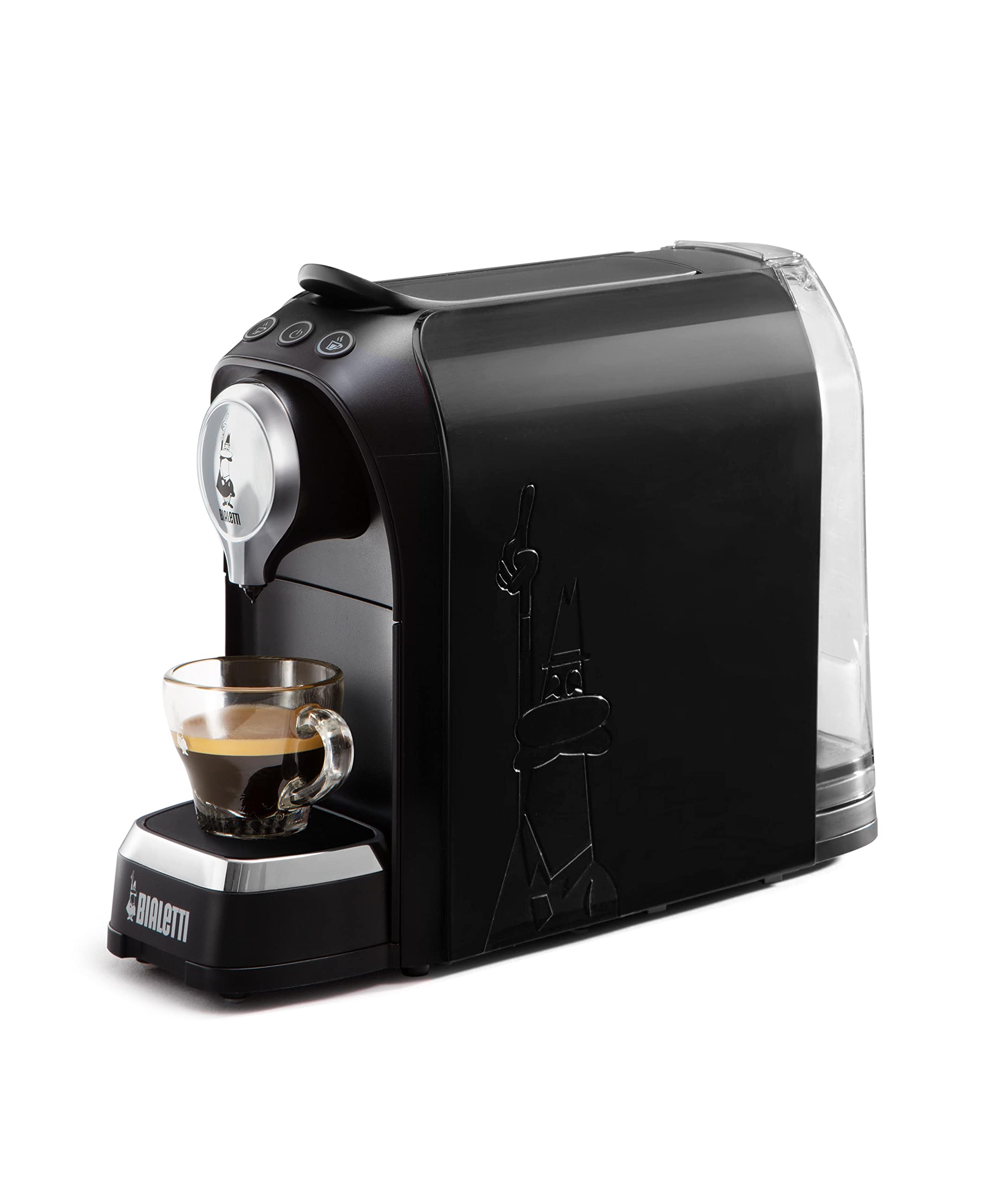 Bialetti Super Espresso Coffee Machine for Home & Office - Compatible with Bialetti Capsules Only - Compact Black Coffee Maker - Perfect for Espresso Lovers & Small Spaces
