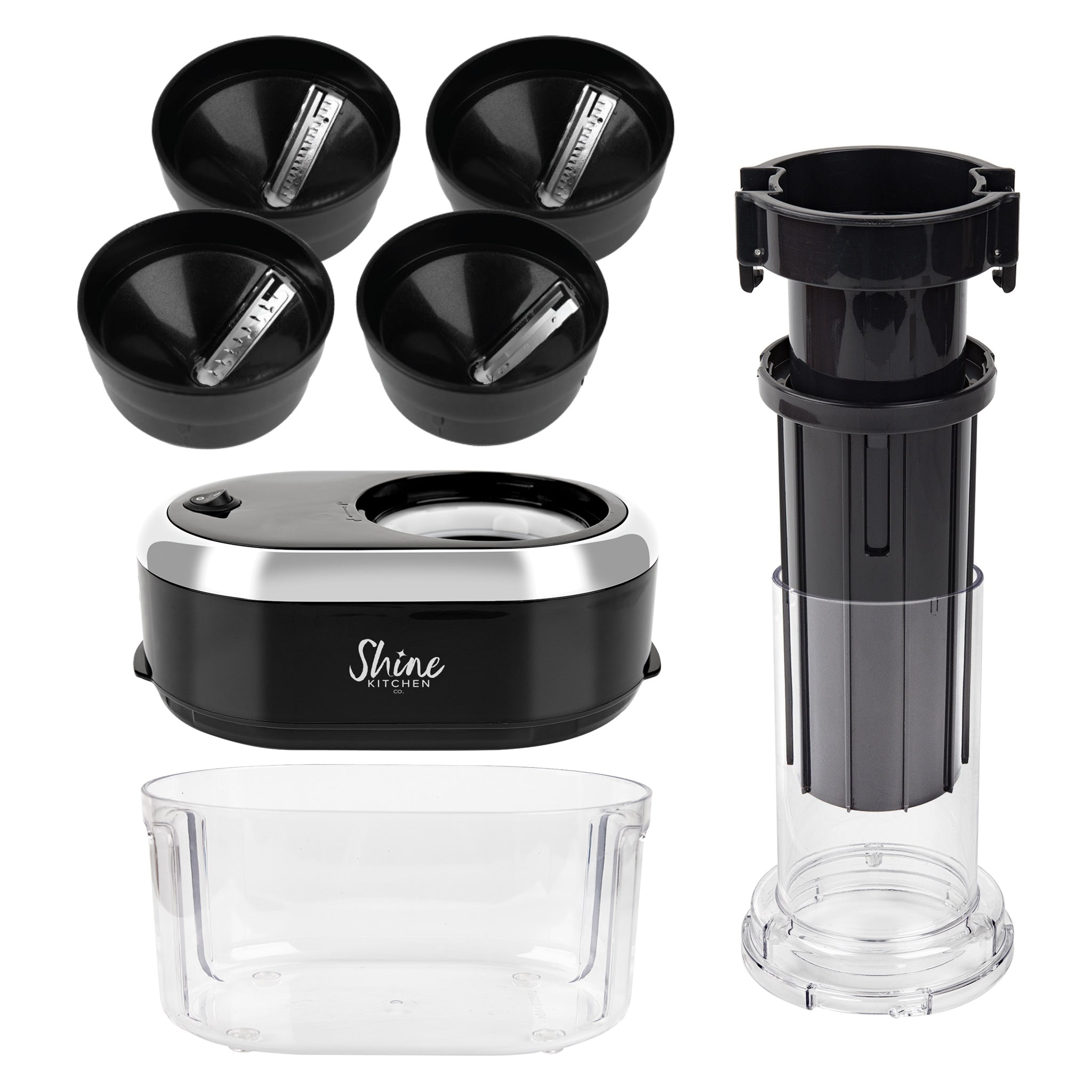 Shine Kitchen Co.® Electric Spiralizer - Vegetable & Fruit Spiral Slicer for Healthy Noodles, Zucchini Pasta, Sweet Potato Curly Fries - Perfect for Low-Carb, Keto, Vegan Diets & Meal Prep