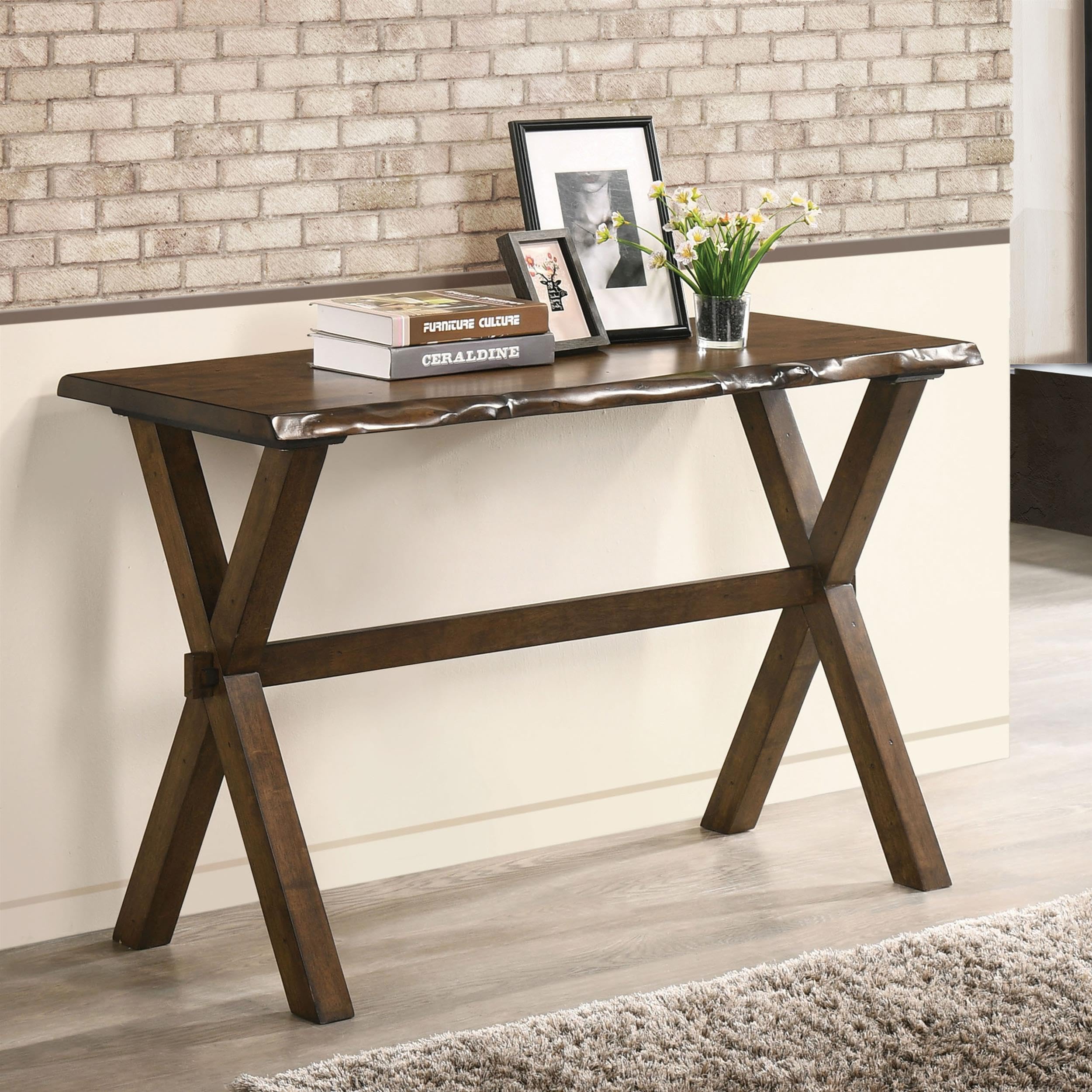 Furniture of America Bradden Transitional Solid Wood Console Table in Walnut - Stylish Entryway & Living Room Accent Table for Home Decor