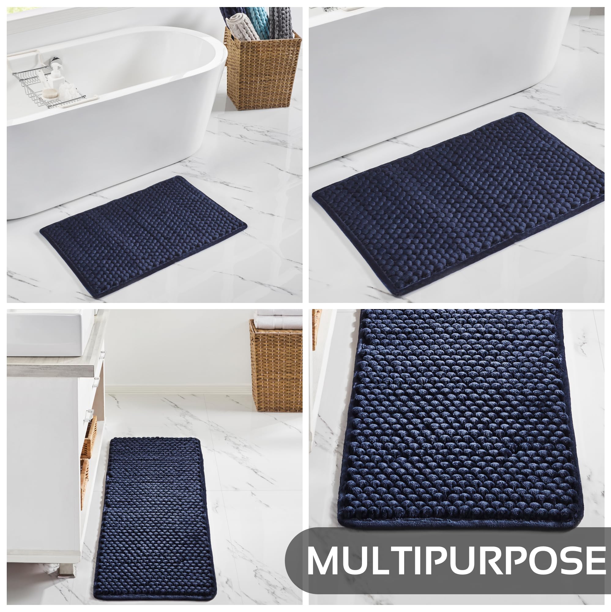 Better Trends Chenille Bath Mat - Non-Slip, Absorbent Bathroom Rug for Shower & Floor (20