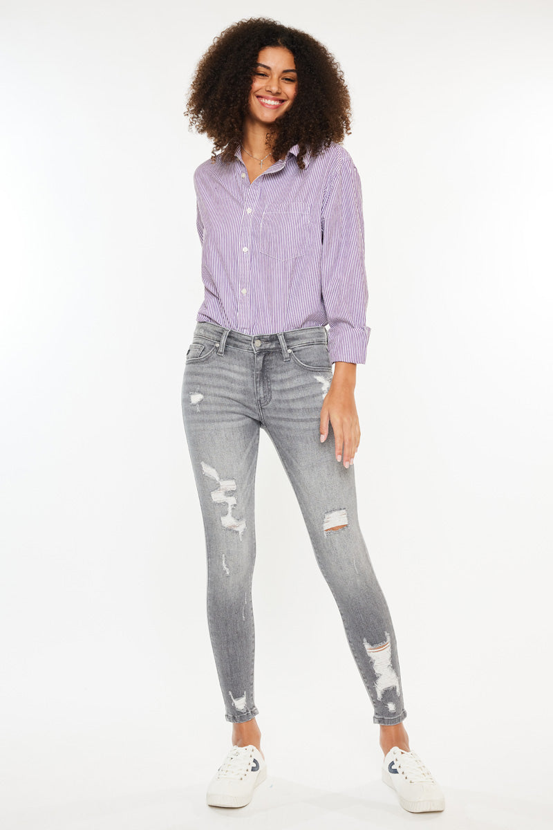 Brody Mid Rise Ankle Skinny Jeans for Women - Stretch Denim Pants, Slim Fit, Comfortable Everyday Wear for Casual Outfits and Office Style