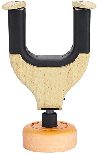 RiToEasysports Solid Wood Guitar Wall Mount Hanger with Plastic Rubber Hook - Yellow Wood Color - Secure Guitar Storage for Home, Studio & Stage Performance Accessories