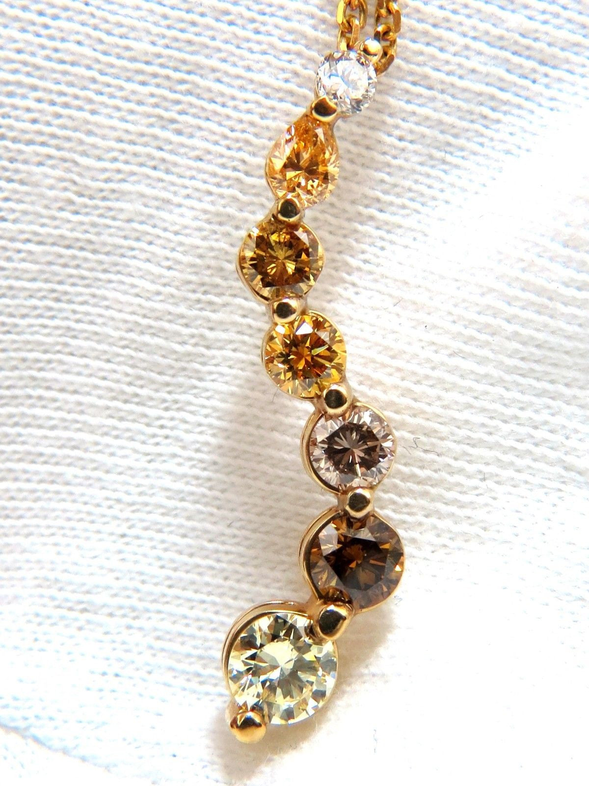 2.06CT Natural Fancy Yellow Orange Brown Light Pink Diamond Pendant Necklace - Elegant Jewelry for Weddings, Anniversaries & Special Occasions