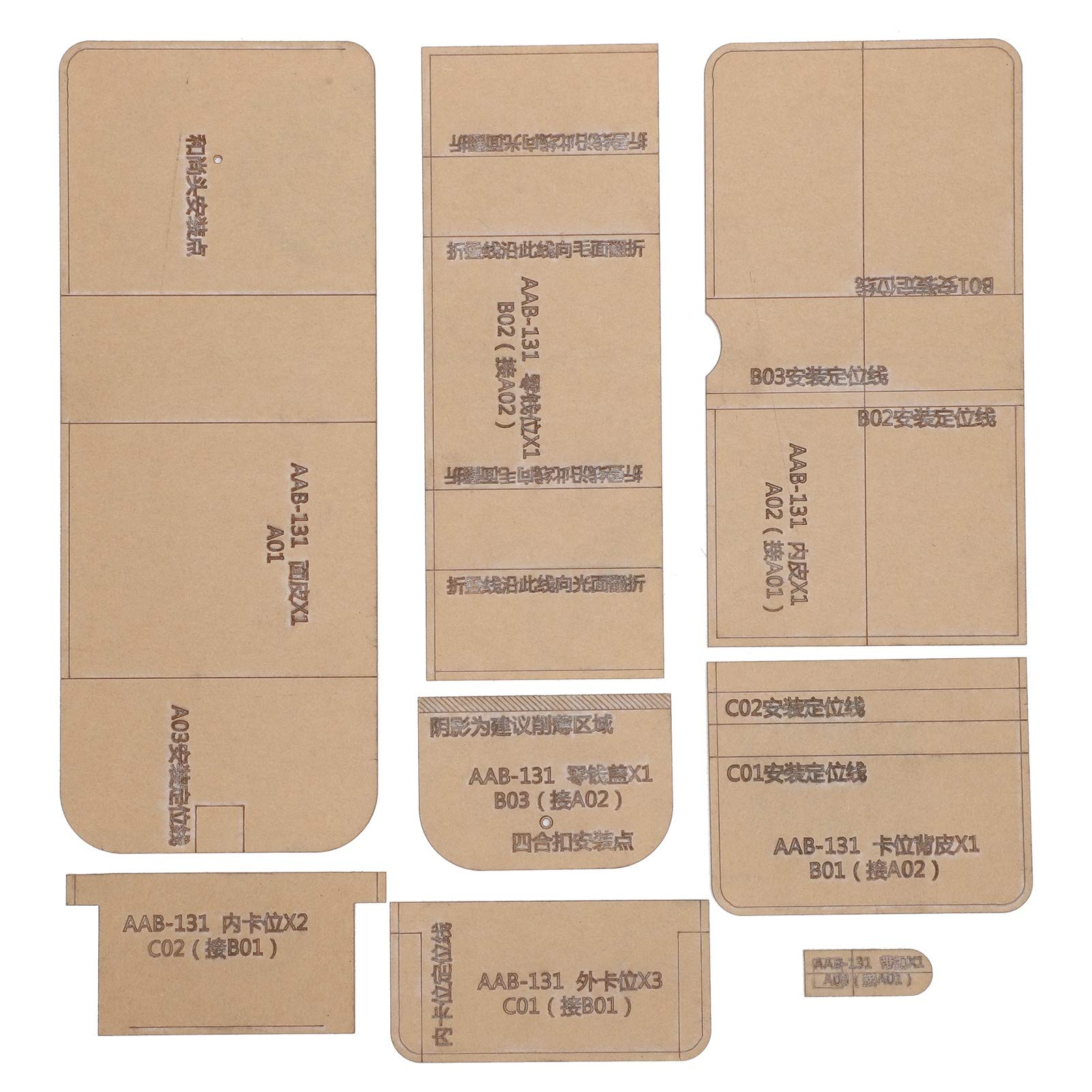 8Pcs Leather Wallet Making Templates - Clear Acrylic Stencil Set for DIY Leather Crafting | Perfect for Wallet Patterns, Card Holder & Money Clip Designs | Great for Leatherworking Projects & Handmade Gifts