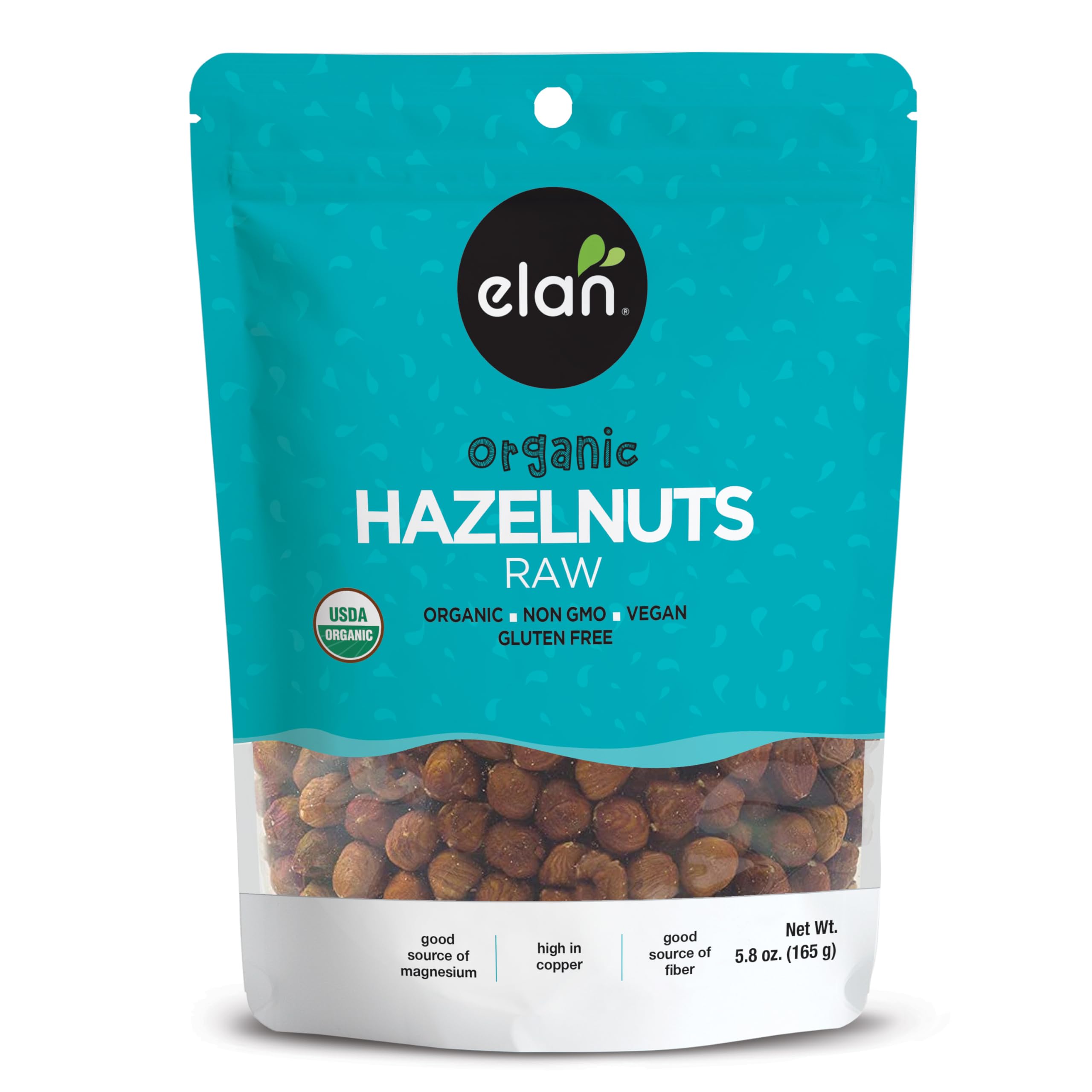 Organic Raw Hazelnuts (Filberts) - 5.8 oz, Unsalted, Unroasted, Shelled with Skins | Non-GMO, Vegan, Gluten-Free, Kosher | Healthy Snack for Baking, Salads & Trail Mix
