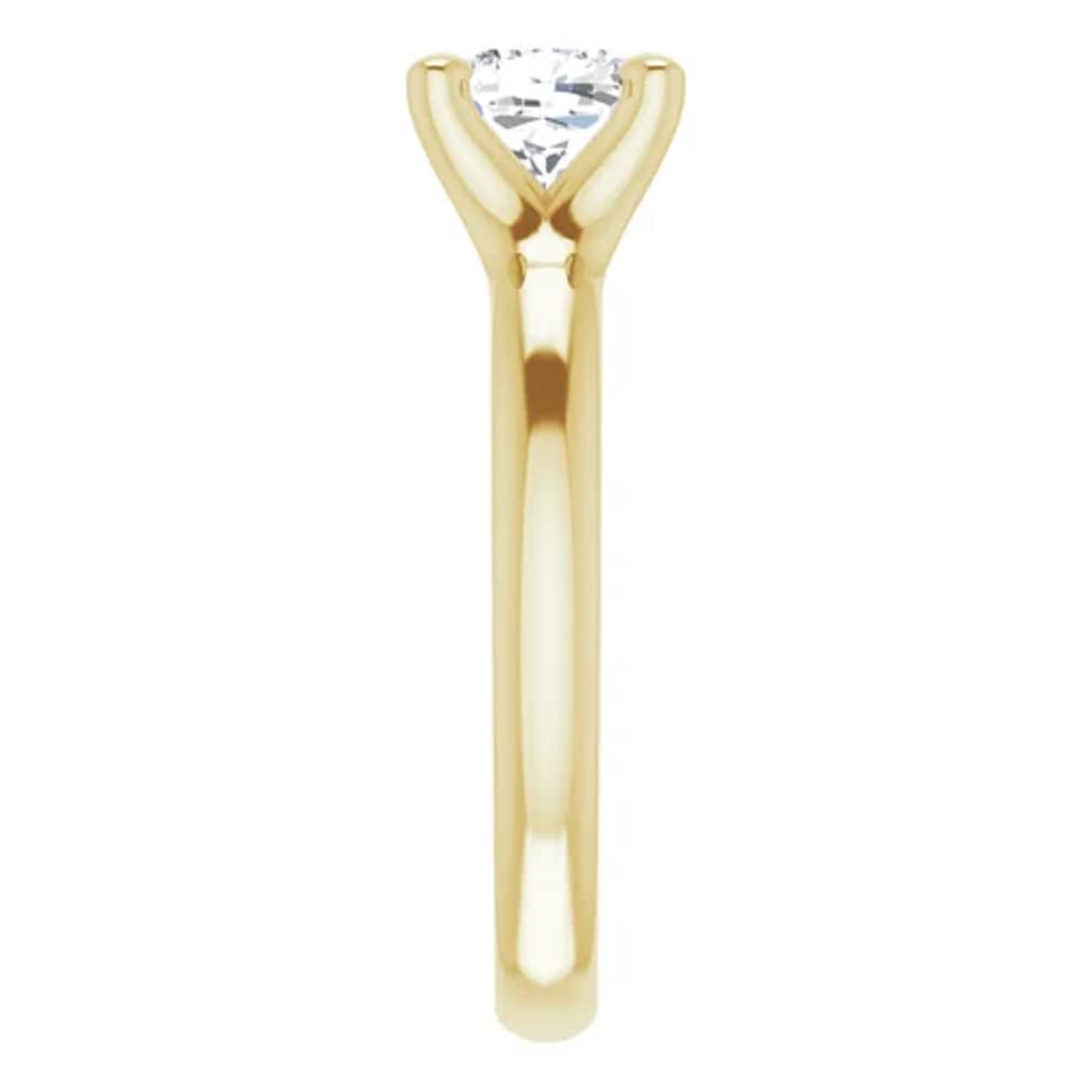 10K Solid Yellow Gold Handmade Engagement Ring - 1.0 CT Cushion Cut Moissanite Diamond Solitaire Wedding Band for Women - Perfect for Proposals, Anniversaries & Bridal Jewelry Gifts