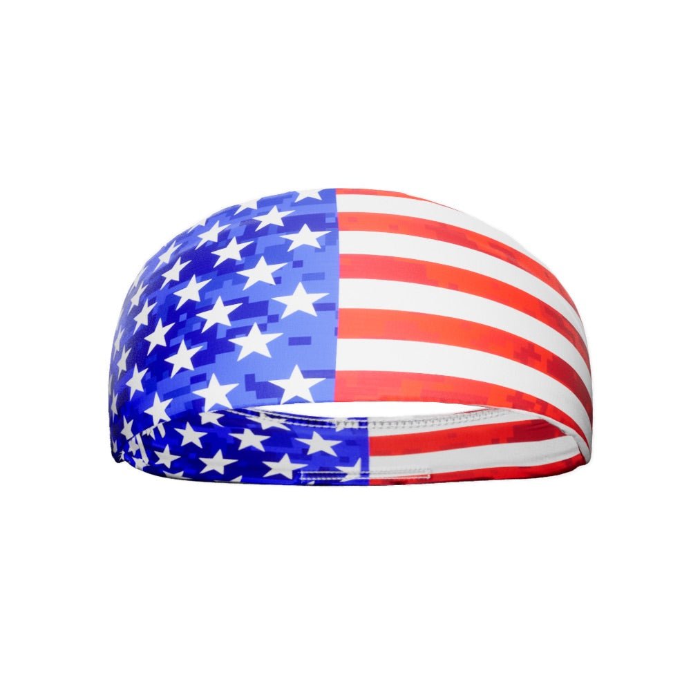 USA Flag 2.0 Headband - Patriotic American Flag Head Wrap for Sports, Running & Workouts - Comfortable Sweatband for Men & Women