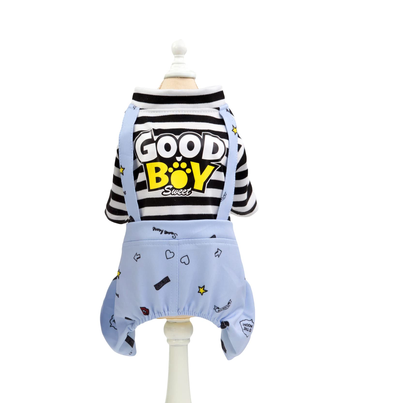 Breathable Summer Cotton Striped Dog Jumpsuit - Soft Pet Apparel for Small Dogs & Cats | Perfect for Outdoor Walks & Indoor Playtime