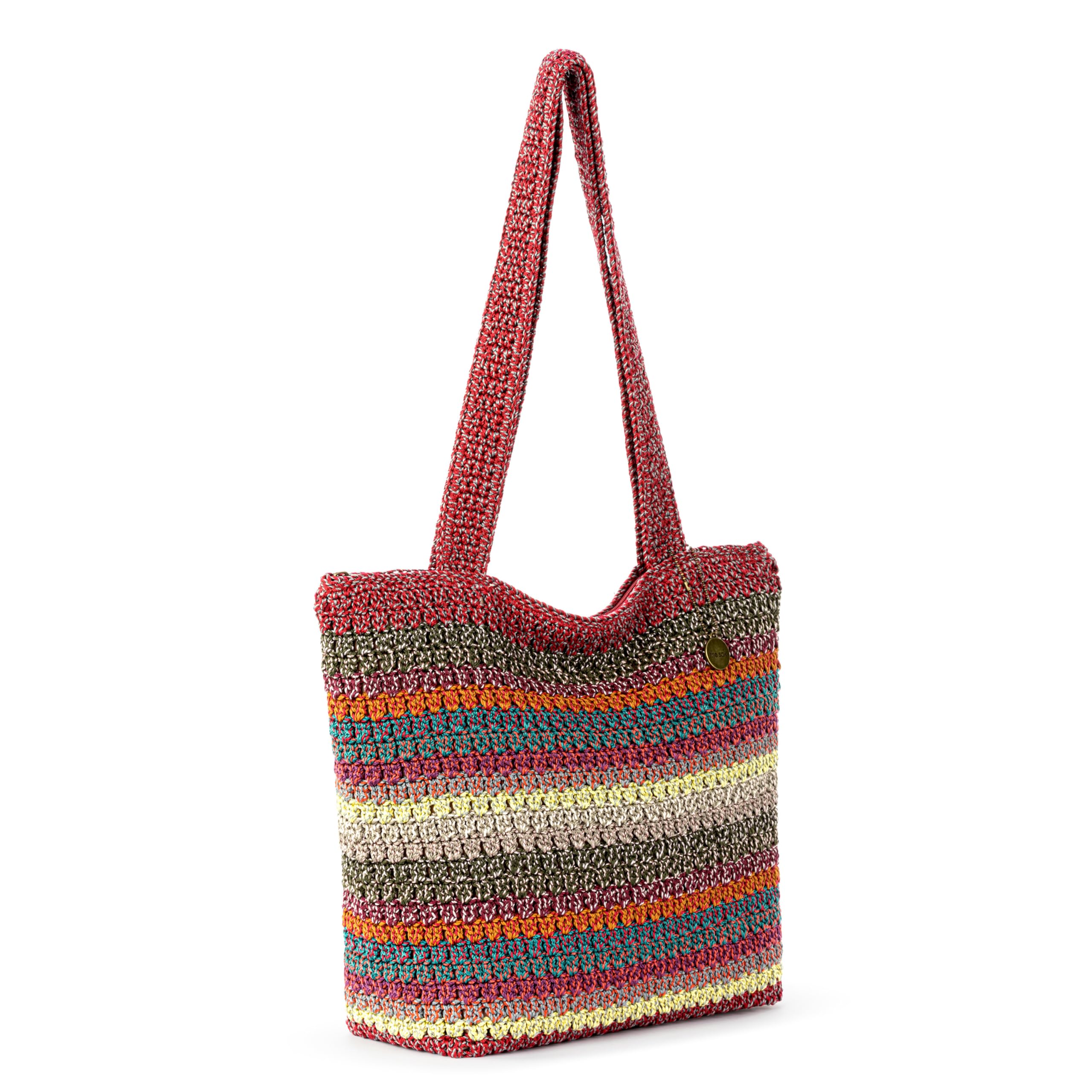 The Sak Casual Classics Hand Crocheted Women's Tote Bag - Stylish Shoulder Purse for Everyday Use, Travel & Beach - Perfect as a Work Bag, Weekend Outing or Vacation Accessory