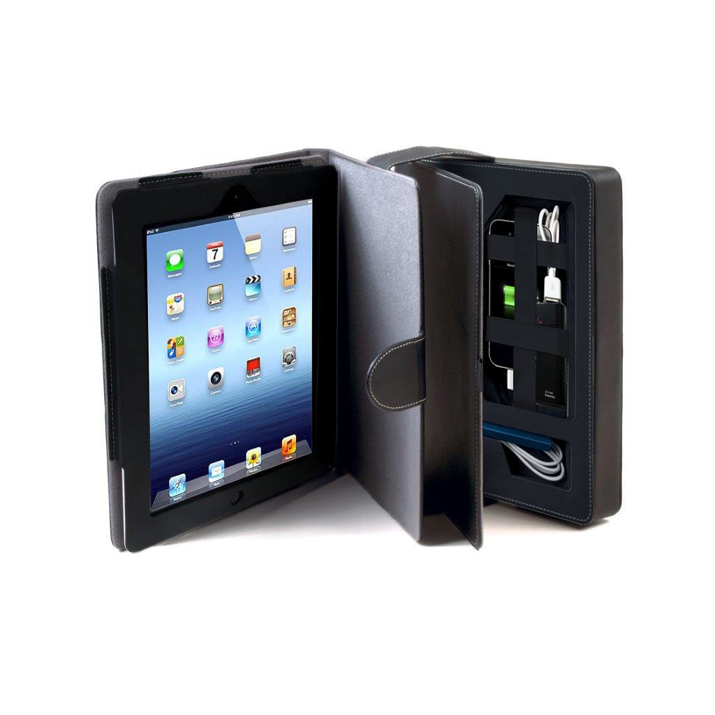 CTA Digital Multi-Storage Travel Case for iPad 2-4/iPad Air/iPad Pro 9.7/iPad Gen.5-6 (2017-2018) - Protective Organizer with Extra Pockets for Charger & Accessories - Perfect for Business Trips, Commuting & Air Travel