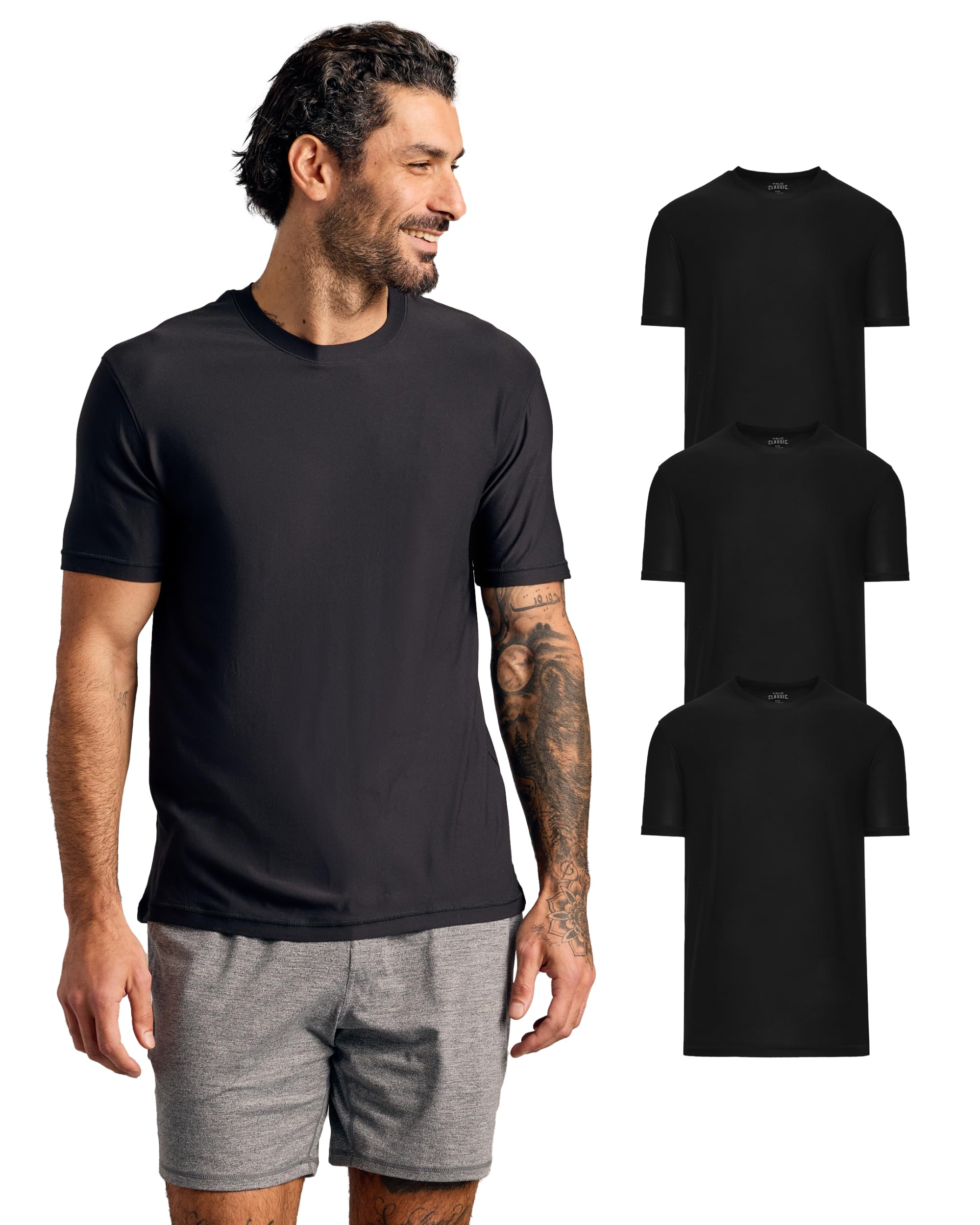 True Classic Men's Workout Shirts - Lightweight Dry-Fit Gym T-Shirts for Athletic Training & Running | Quick-Dry Performance Shirts for Men | Perfect for Gym, Jogging & Outdoor Sports Activities